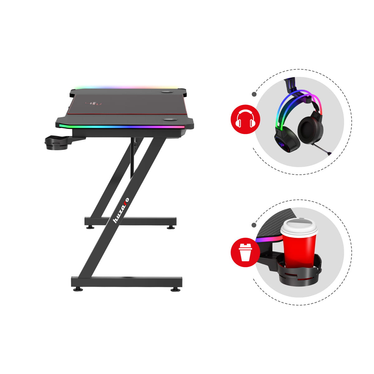 Huzaro Hero 4.8 RGB žaidimų stalas