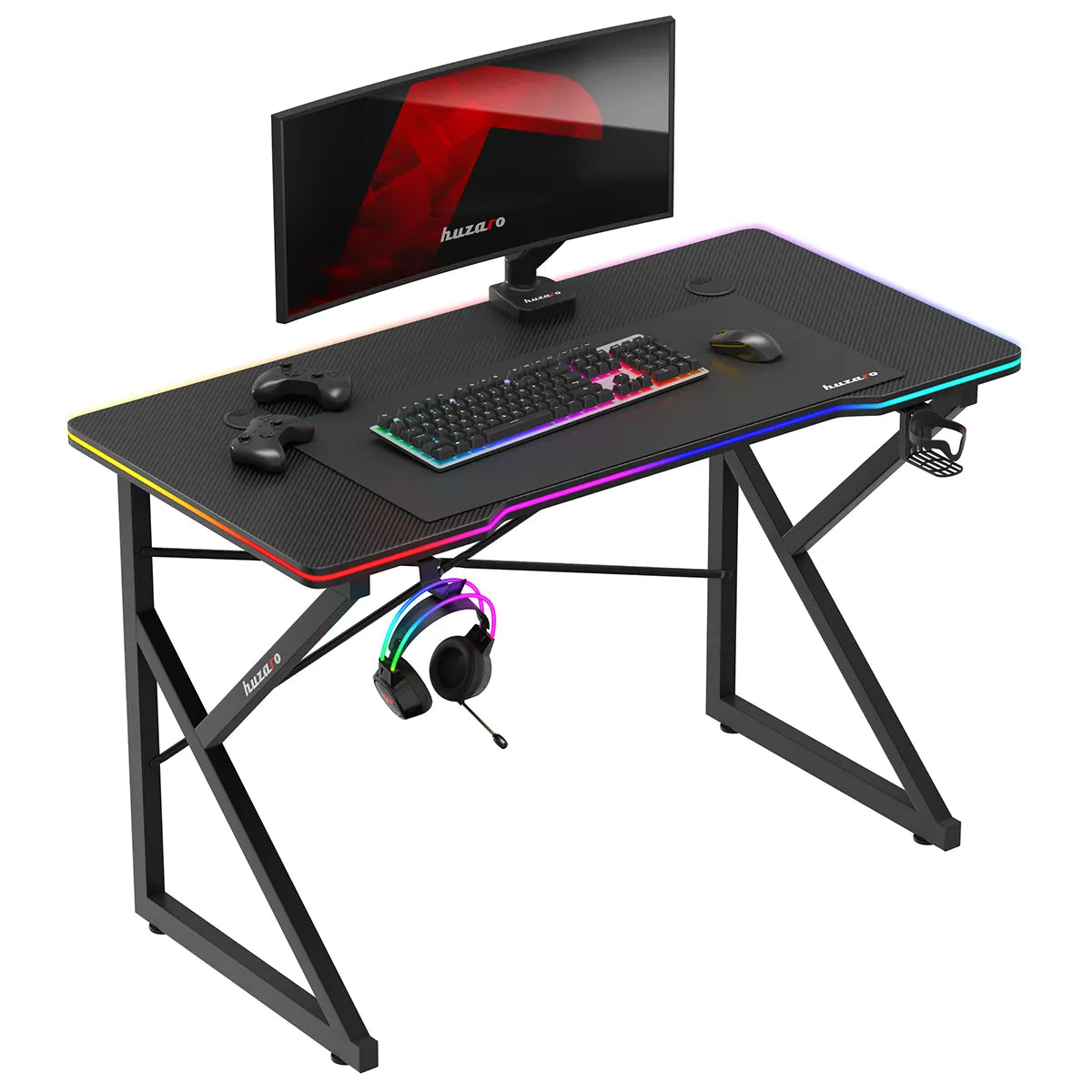 Hero 1.7 RGB žaidimų stalas juodas