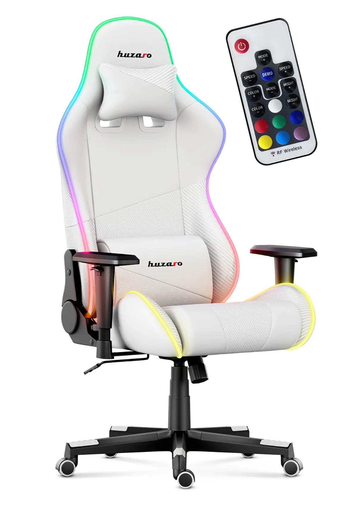 Huzaro Force 6.2 White RGB LED žaidimų kėdė