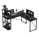 Kampinis stalas su lentynomis Leader 5.9, juoda