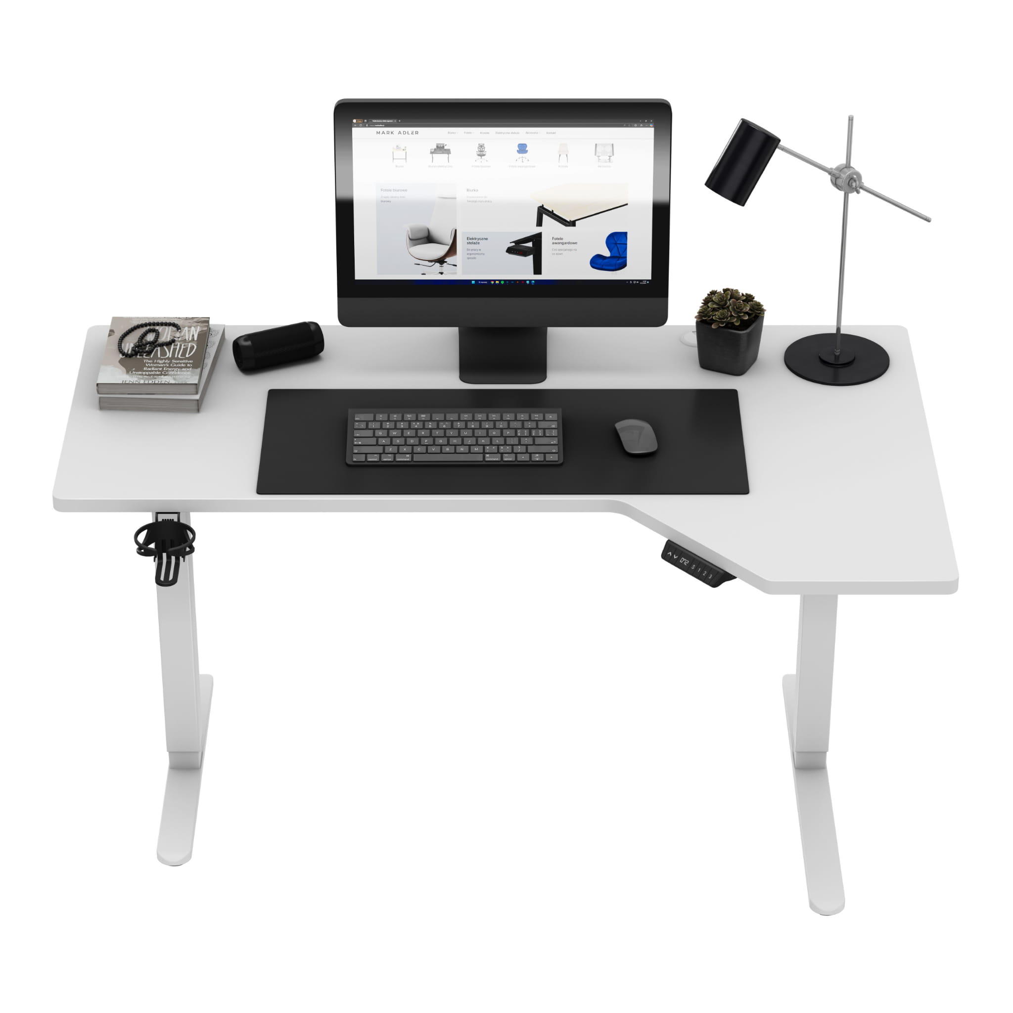 Elektrinis kampinis stalas Leader 9.1, balta