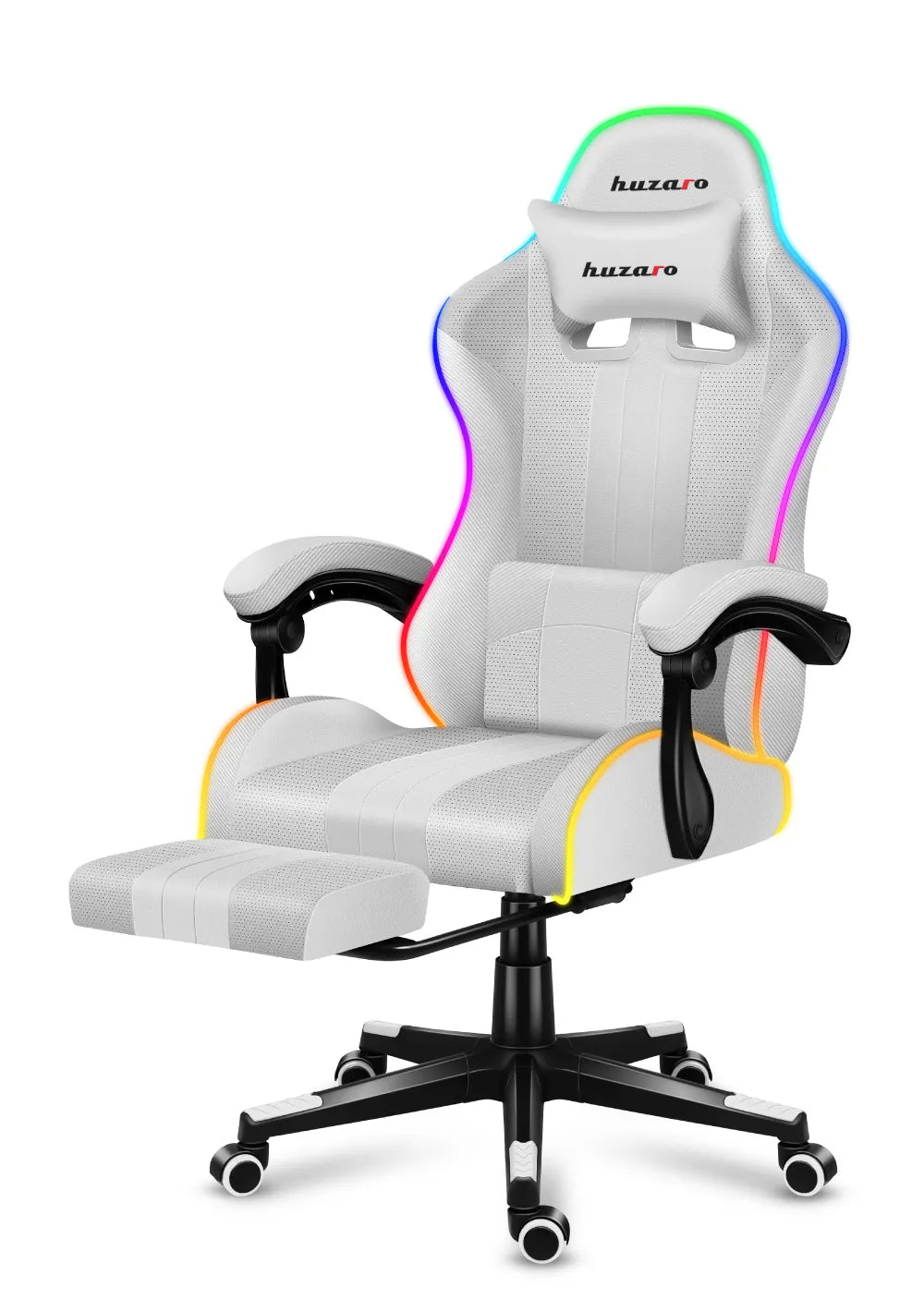 Huzaro Force 4.7 White RGB žaidimų KĖDĖ