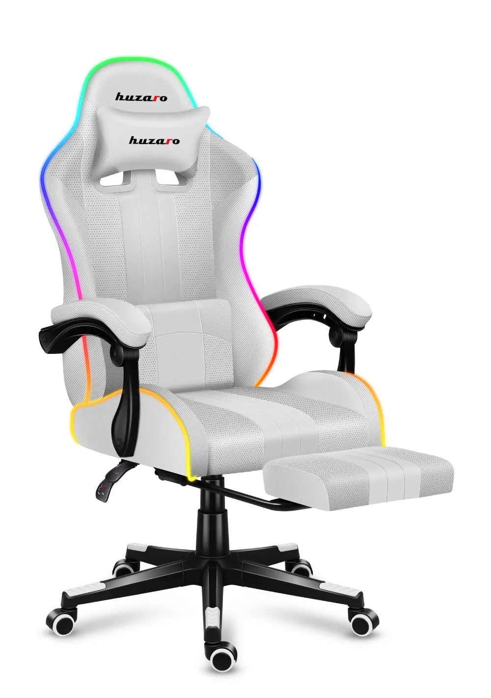 Huzaro Force 4.7 White RGB žaidimų KĖDĖ