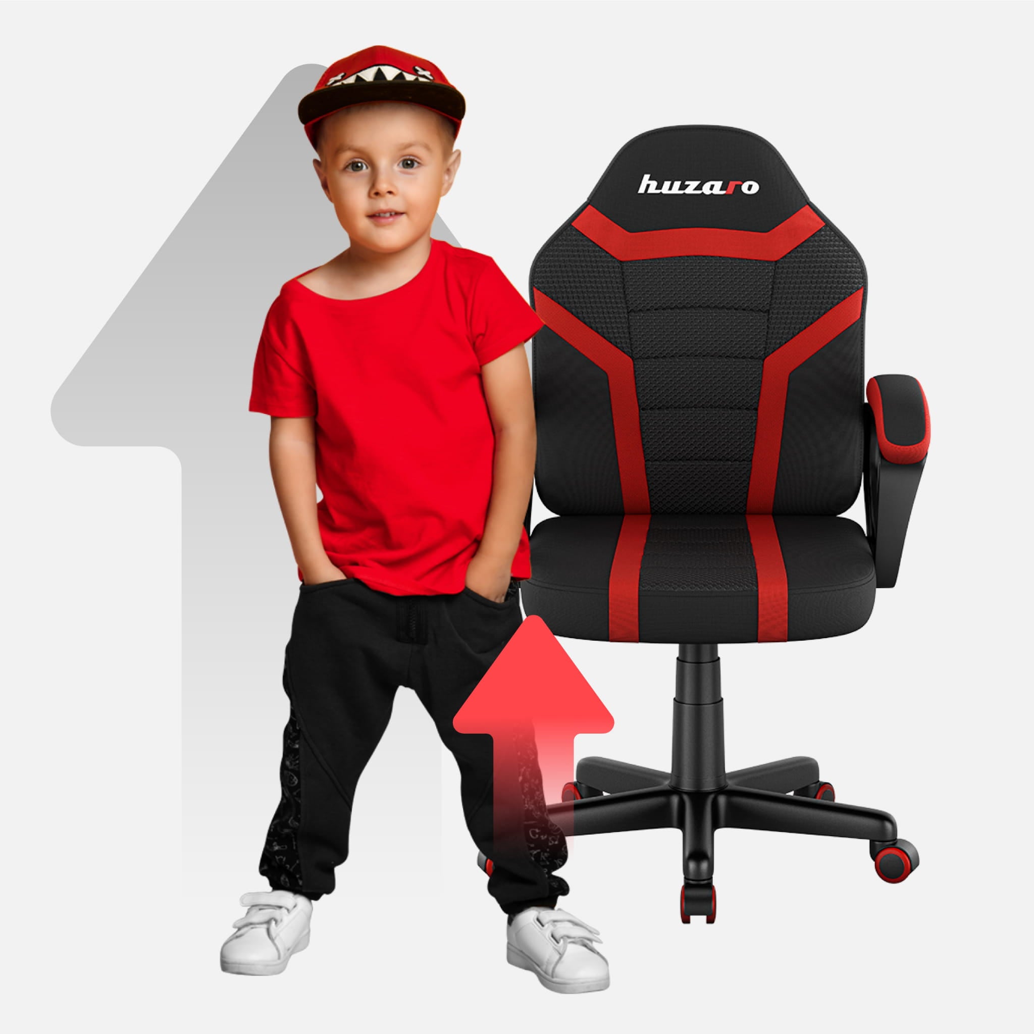 Huzaro Ranger 1.0 Red Mesh Žaidimų kėdė vaikui