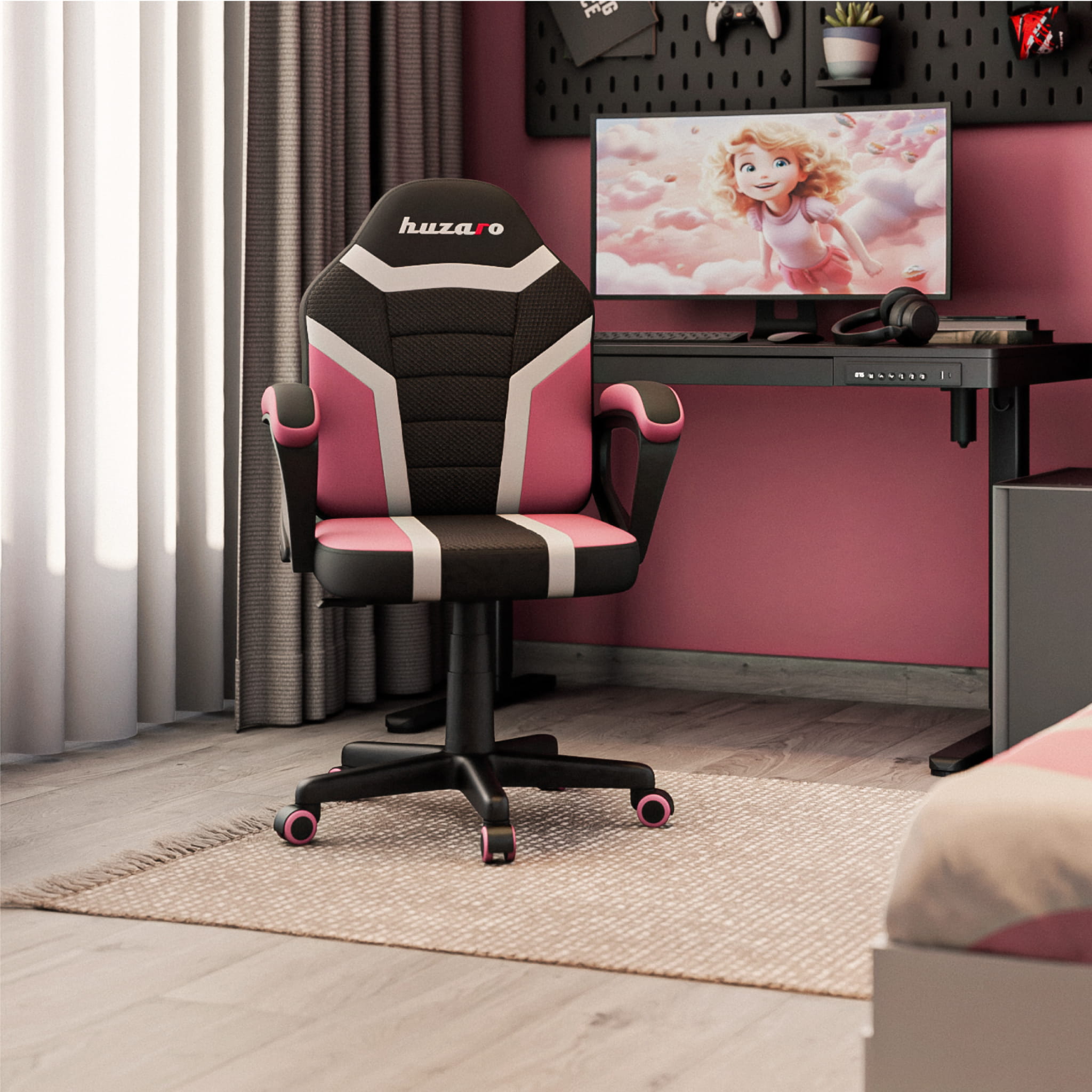 Huzaro Ranger 1.0 Pink Mesh Žaidimų kėdė vaikui