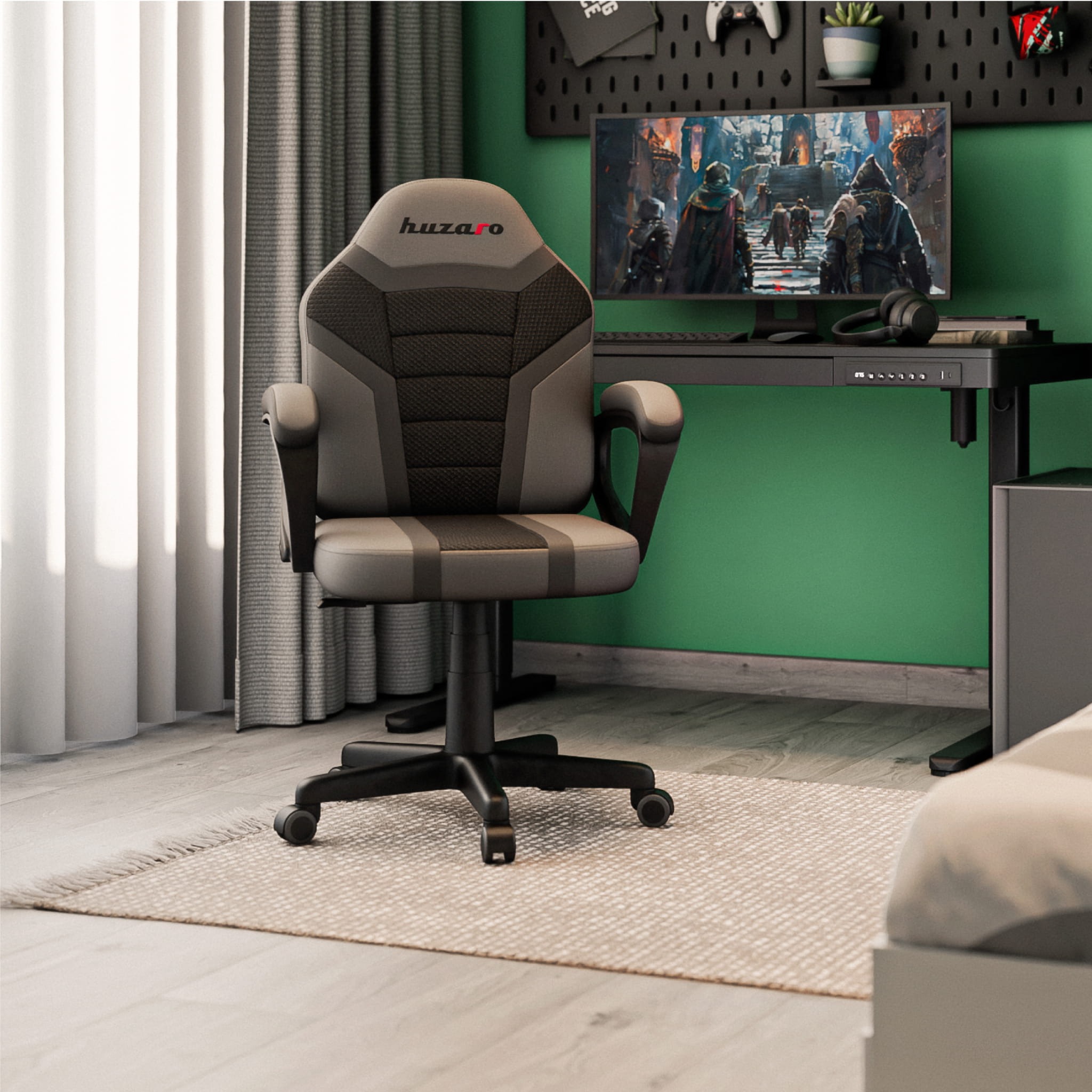 Huzaro Ranger 1.0 Grey Mesh Žaidimų kėdė vaikui