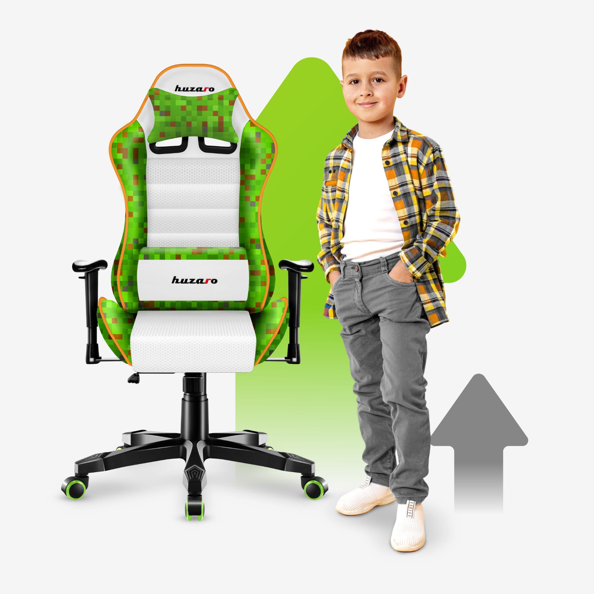 Huzaro Ranger 6.0 Pixel Baltas Žaidimų kėdė vaikui