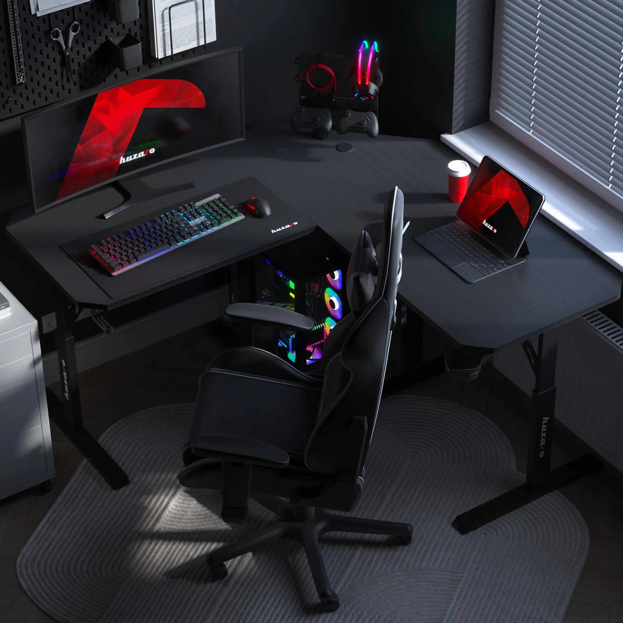 Huzaro Hero 7.3 Juodas žaidimų stalas