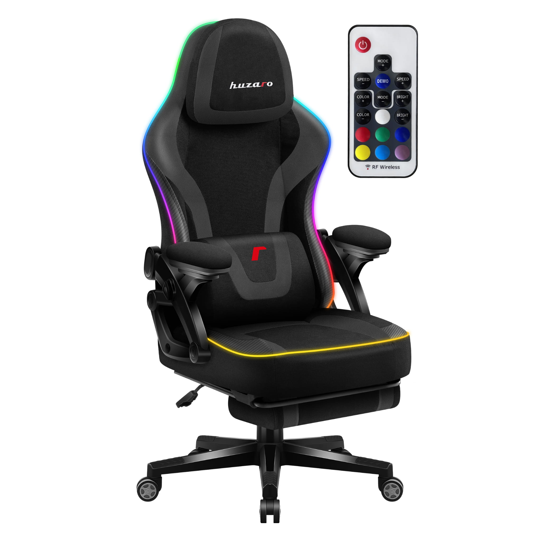 Huzaro Force 4.6 Black Mesh RGB Smart žaidimų kėdė