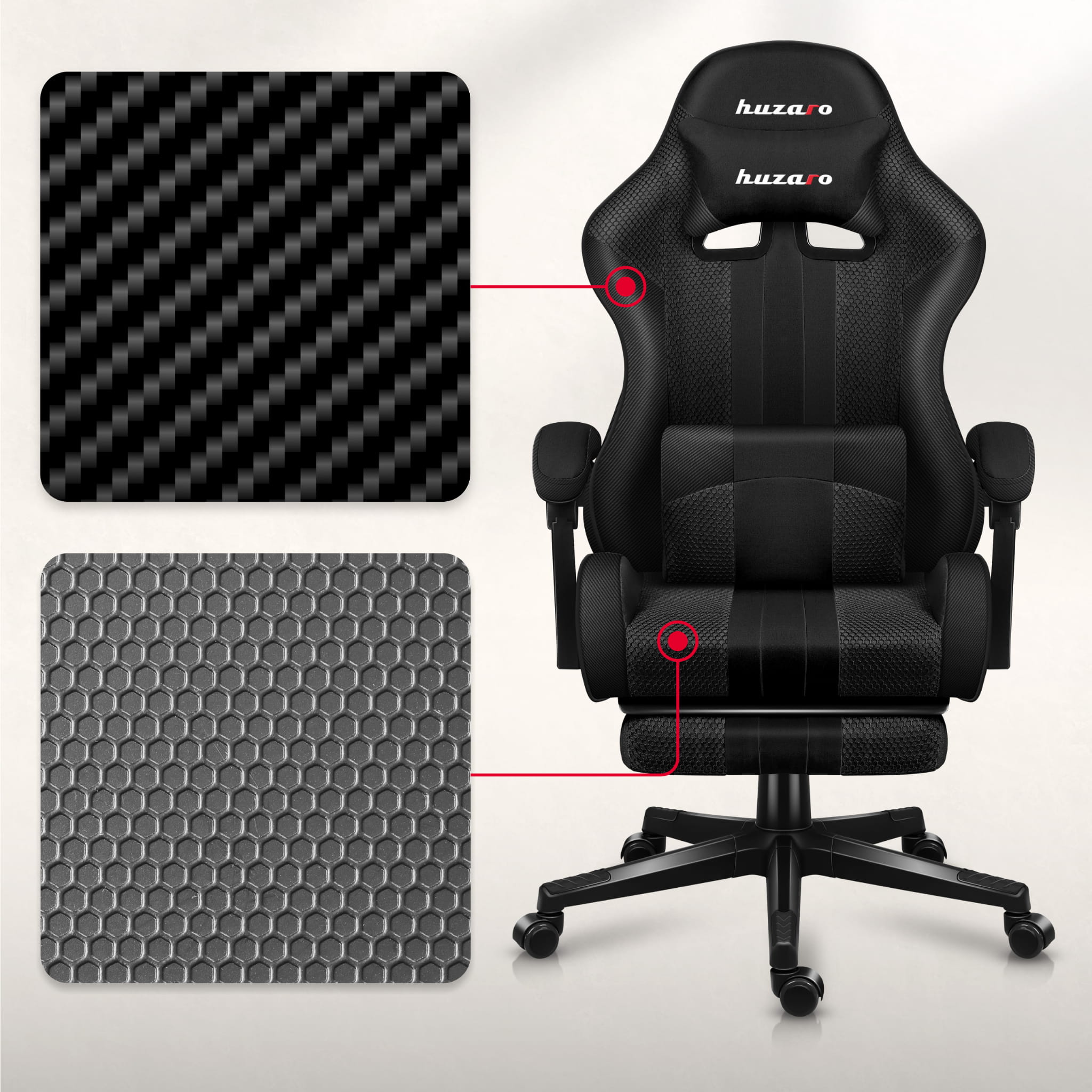 Huzaro Force Force 4.7 Carbon Mesh žaidimų kėdė