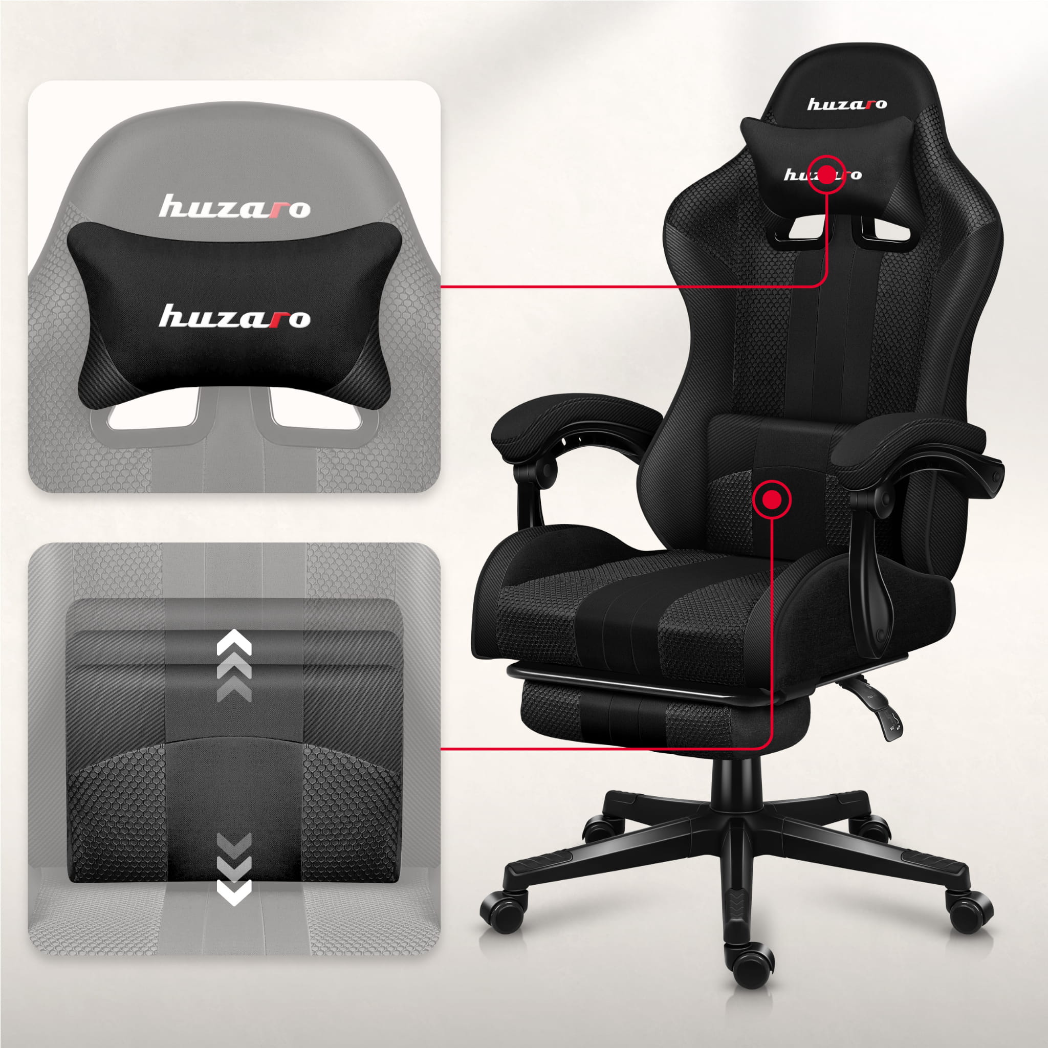 Huzaro Force Force 4.7 Carbon Mesh žaidimų kėdė