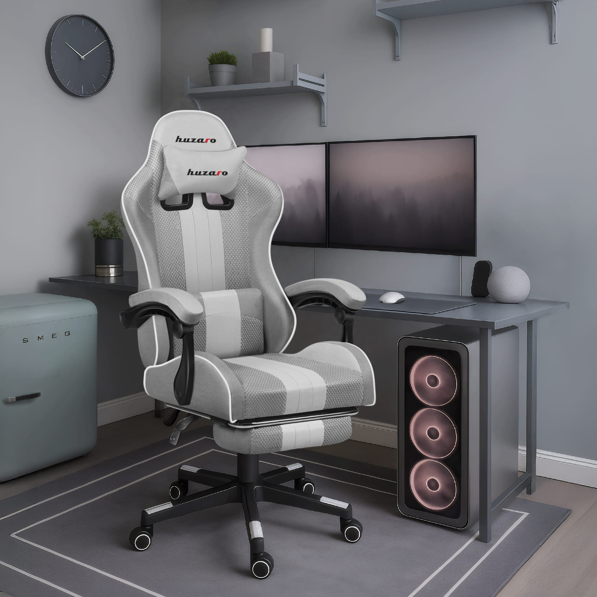 Huzaro Force 4.7 White Mesh žaidimų kėdė