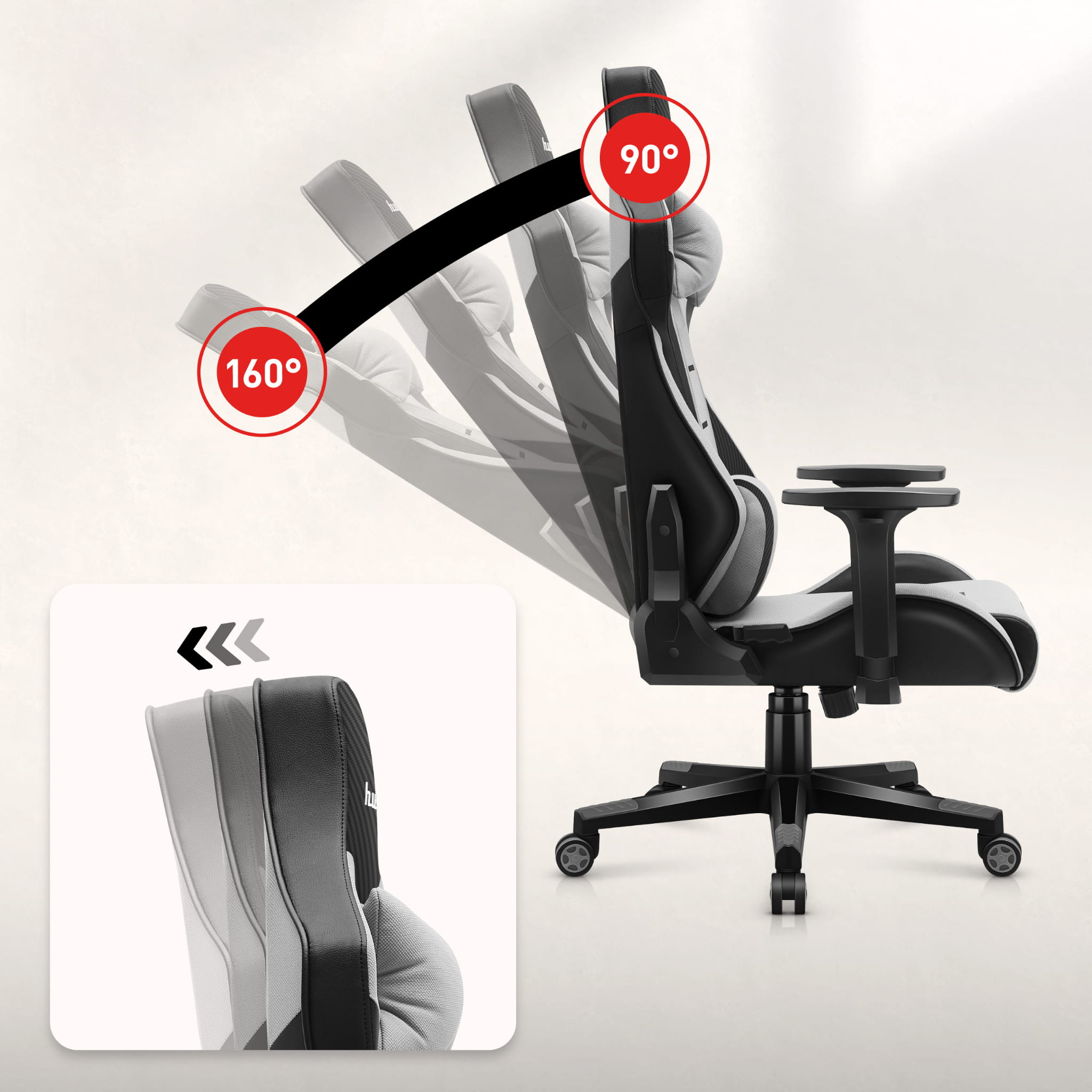 Huzaro Force 7.6 Grey žaidimų kėdė