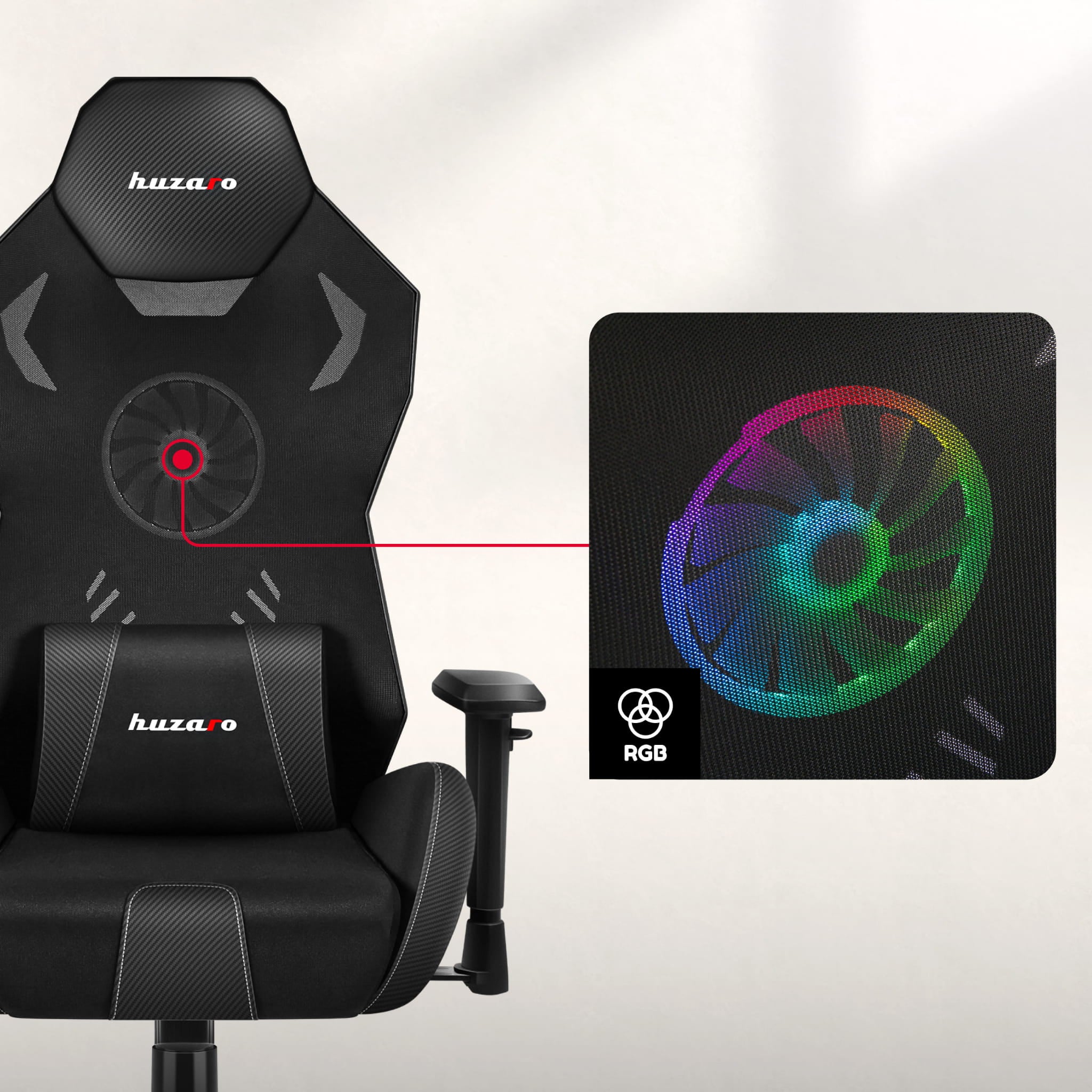 Žaidimų kėdė Huzaro Combat 7.6 Juoda RGB