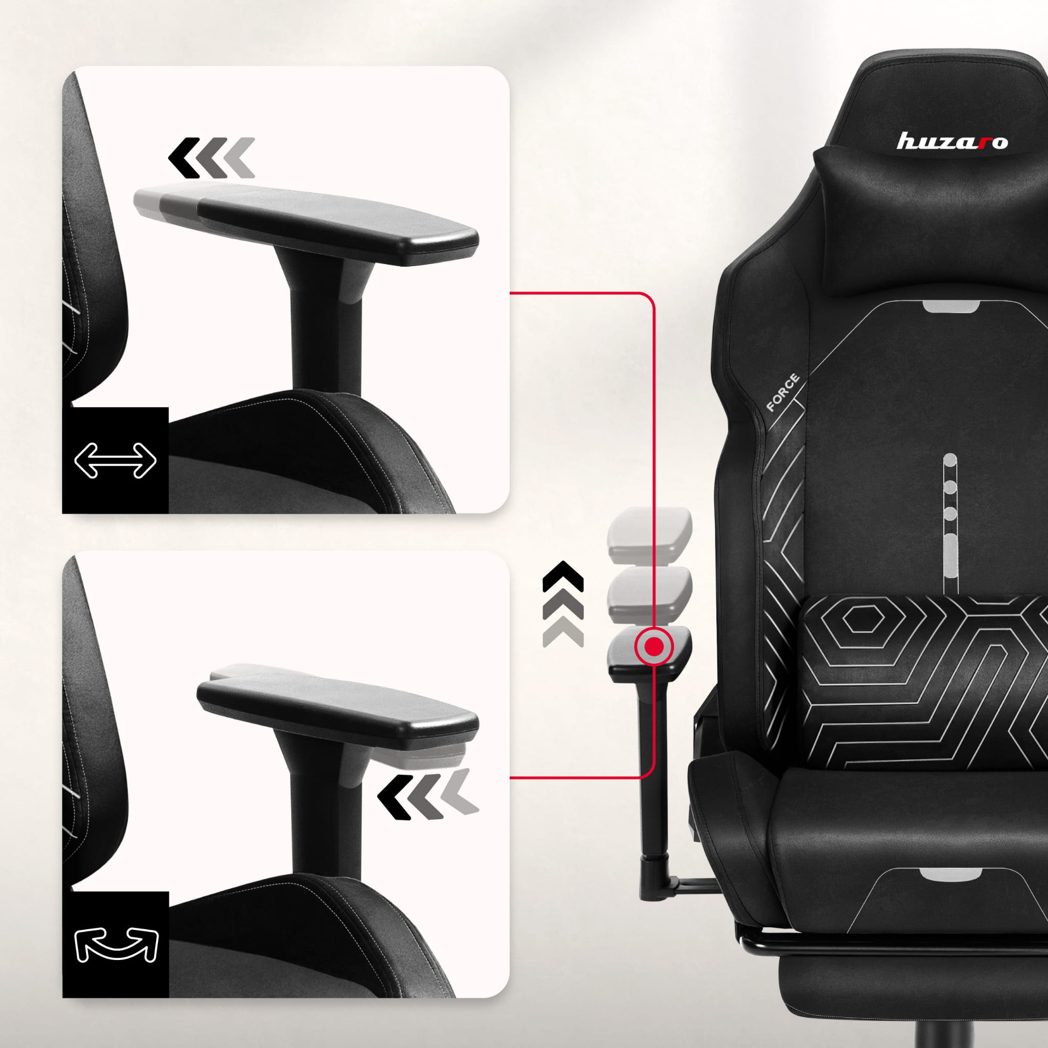 Huzaro Force 8.1 Juodas žaidimų kėdė