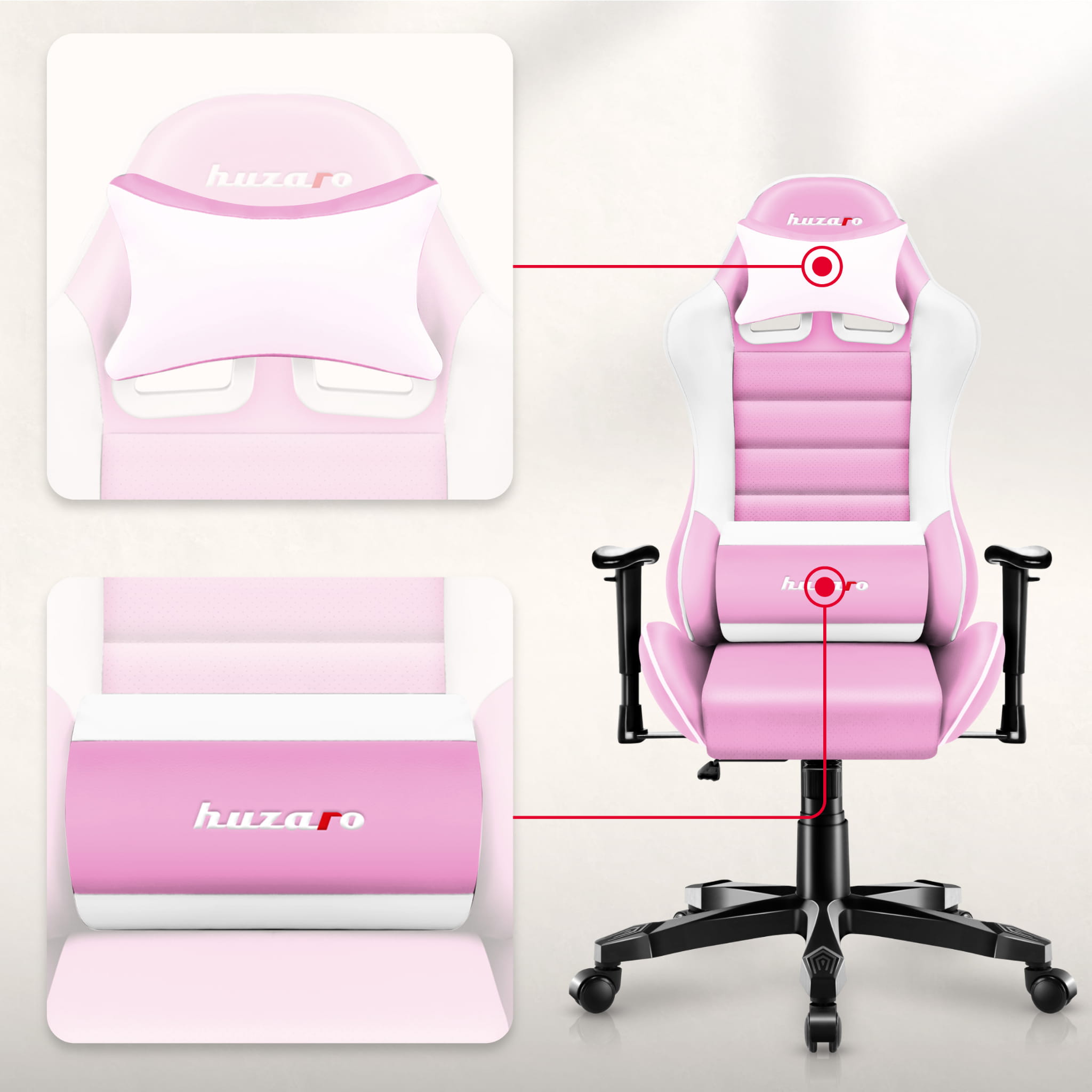 Huzaro Ranger 6.0 rožinė Žaidimų kėdė vaikui