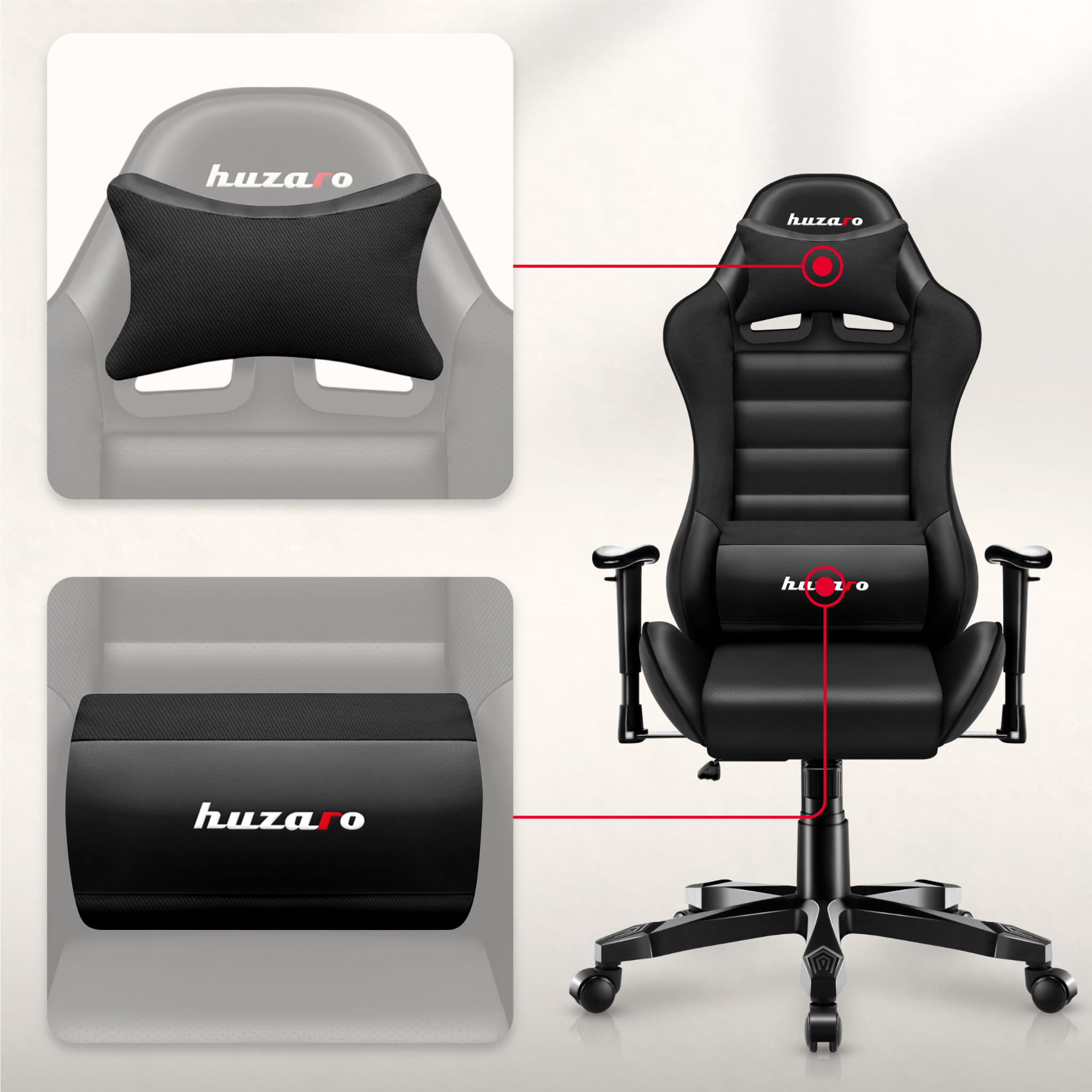 Huzaro Ranger 6.0 Žaidimų kėdė vaikui juoda