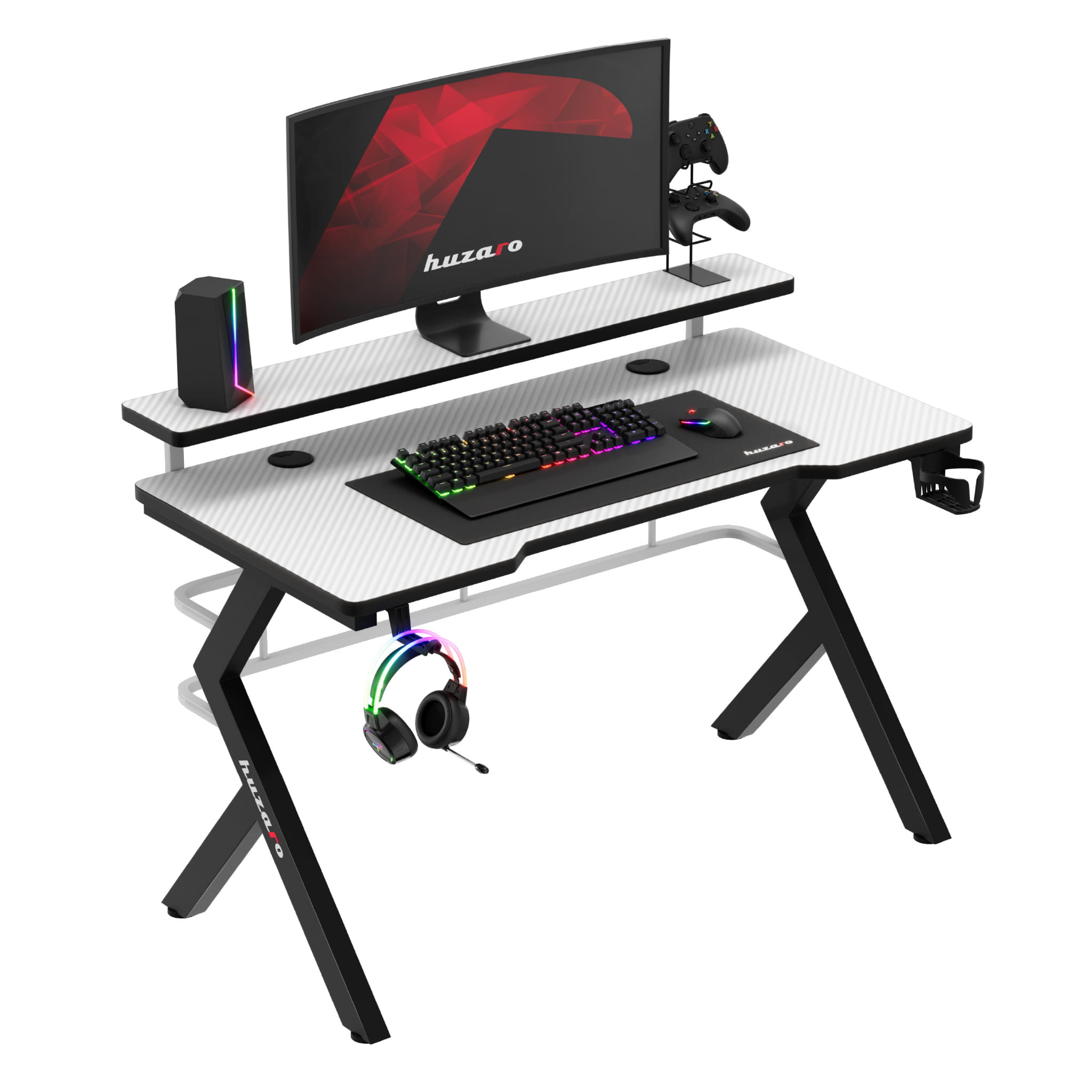 Huzaro Hero 5.0 baltas žaidimų stalas