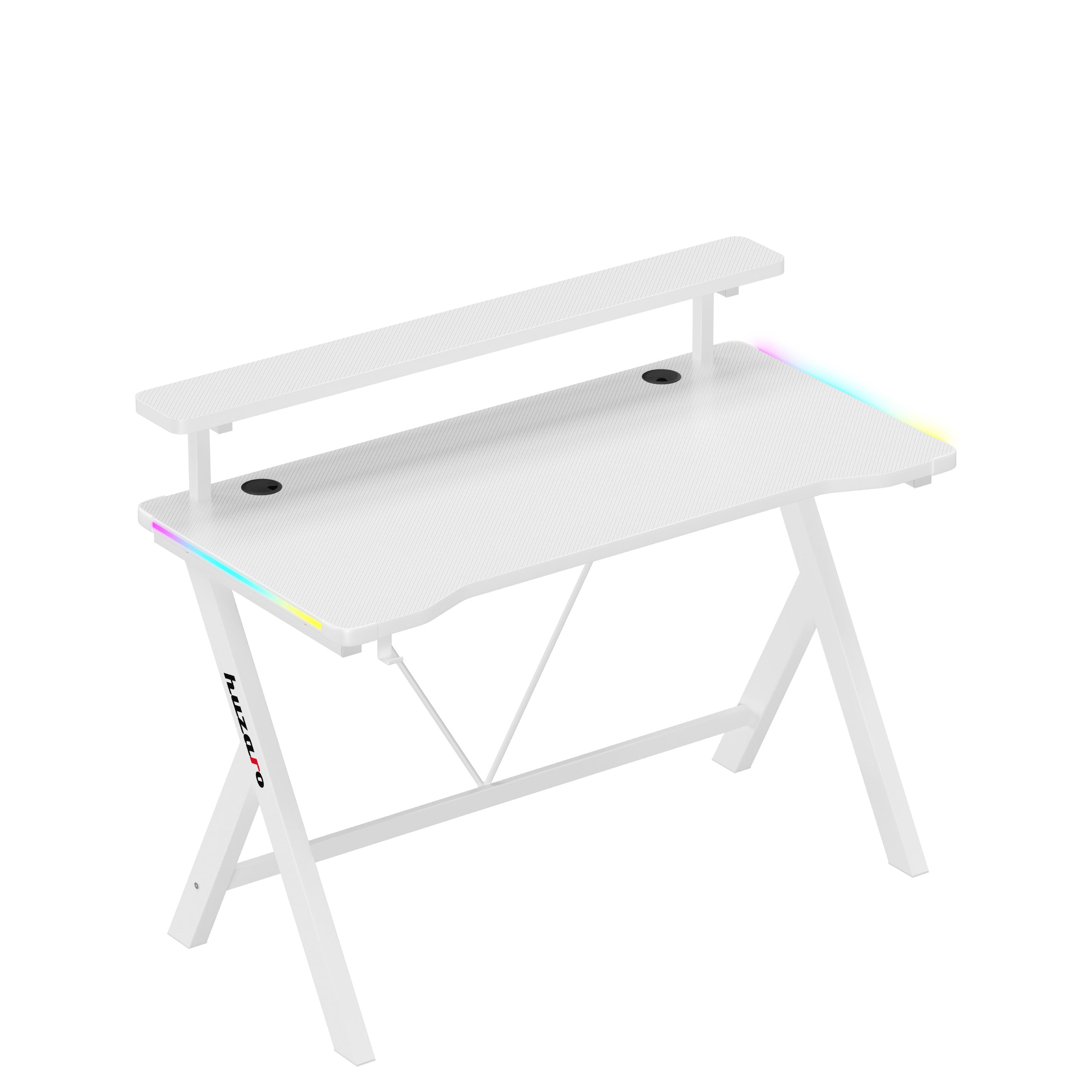 Huzaro Hero 1.9 RGB White 120 cm LED žaidimų stalas