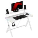 Huzaro Hero 1.9 RGB White 120 cm LED žaidimų stalas