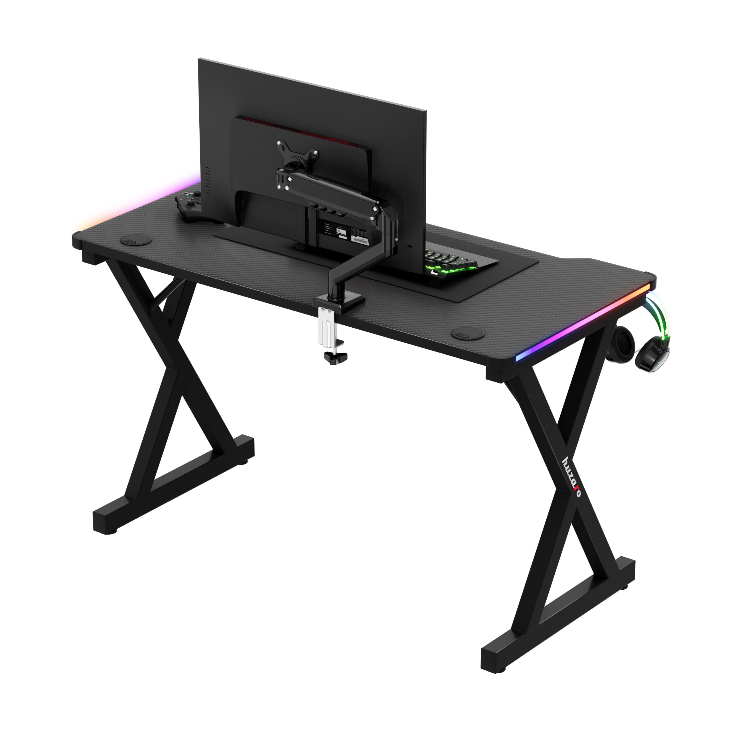 Huzaro Hero 2.3 RGB LED žaidimų stalas 120 cm