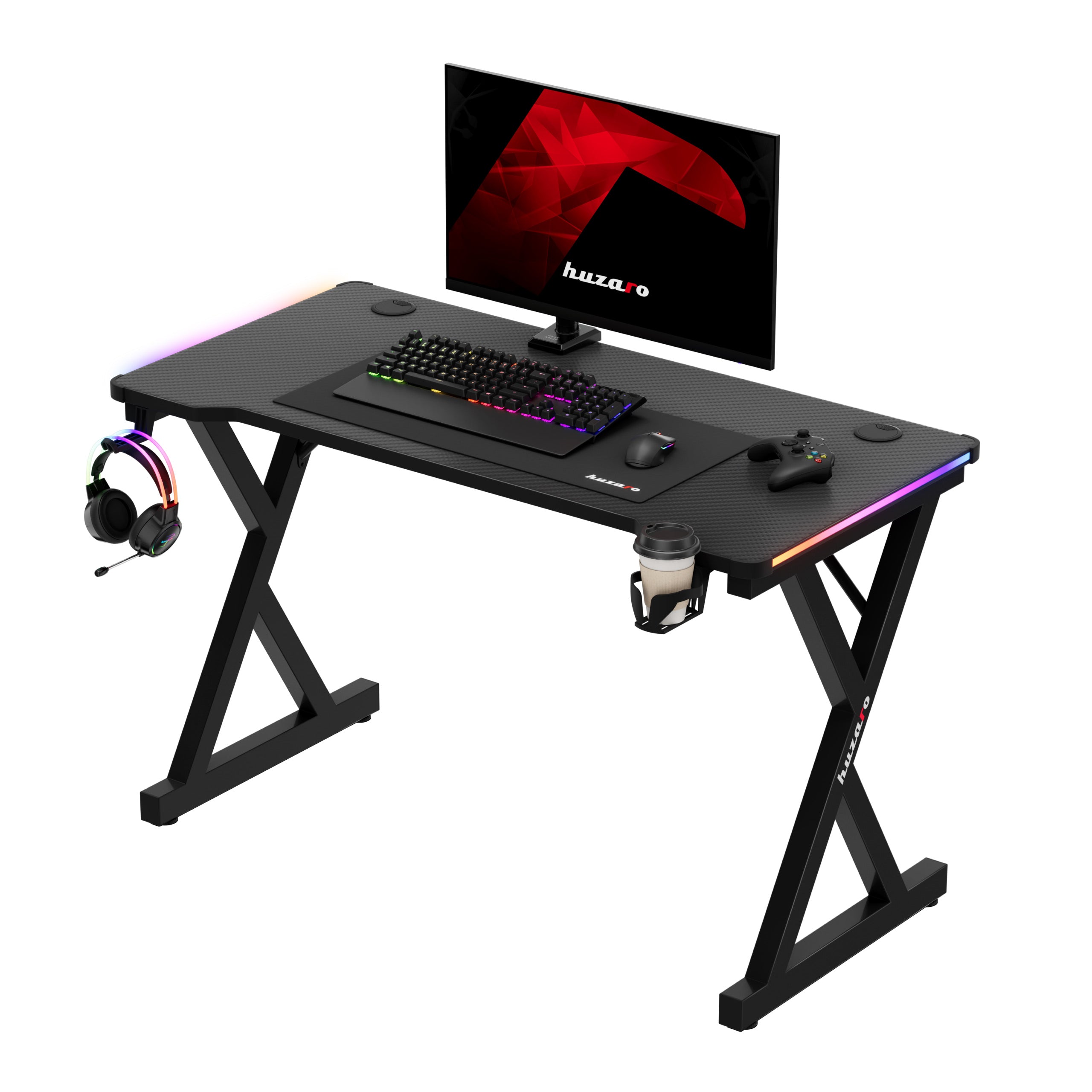 Huzaro Hero 2.3 RGB LED žaidimų stalas 120 cm