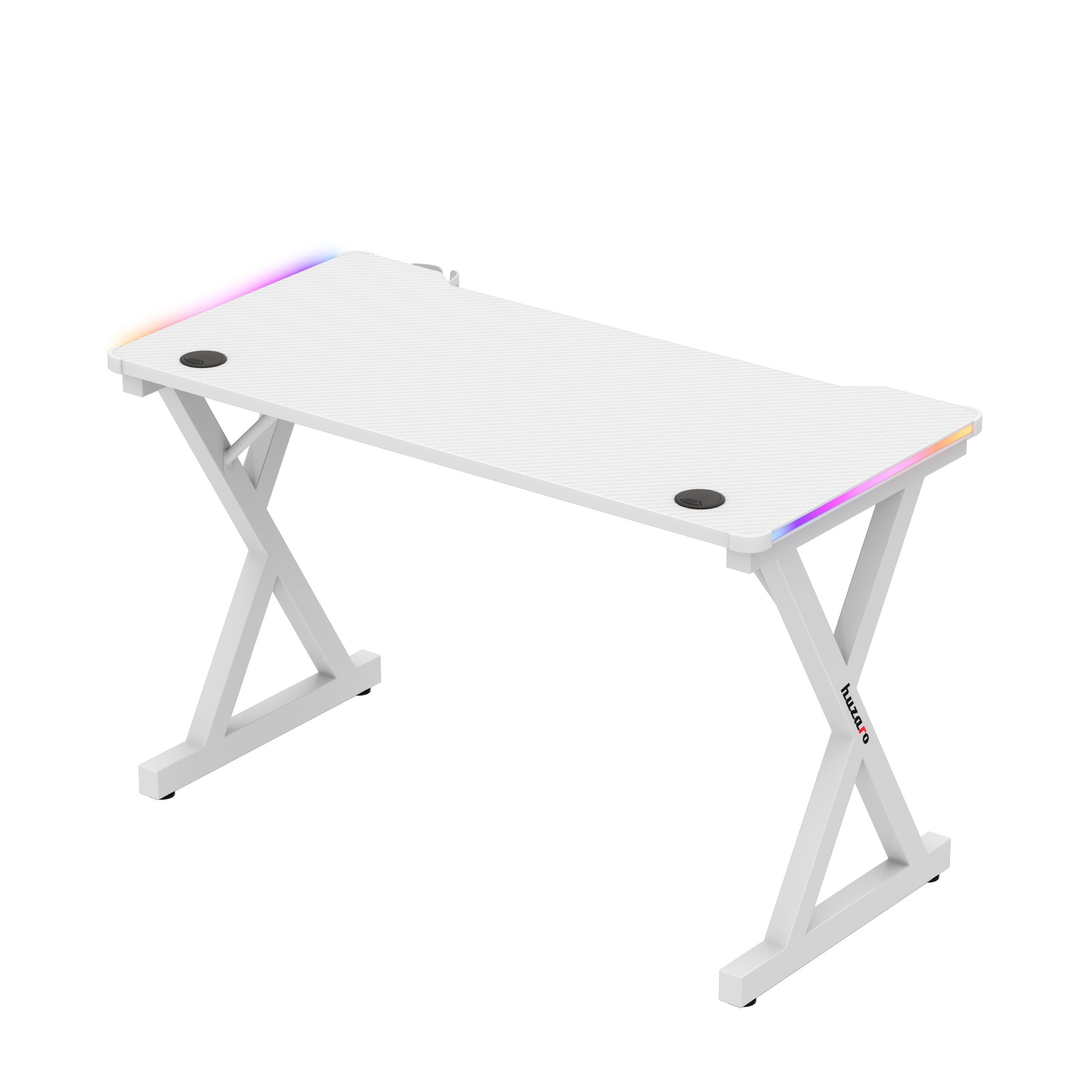 Huzaro Hero 2.3 RGB White 120 cm LED žaidimų stalas