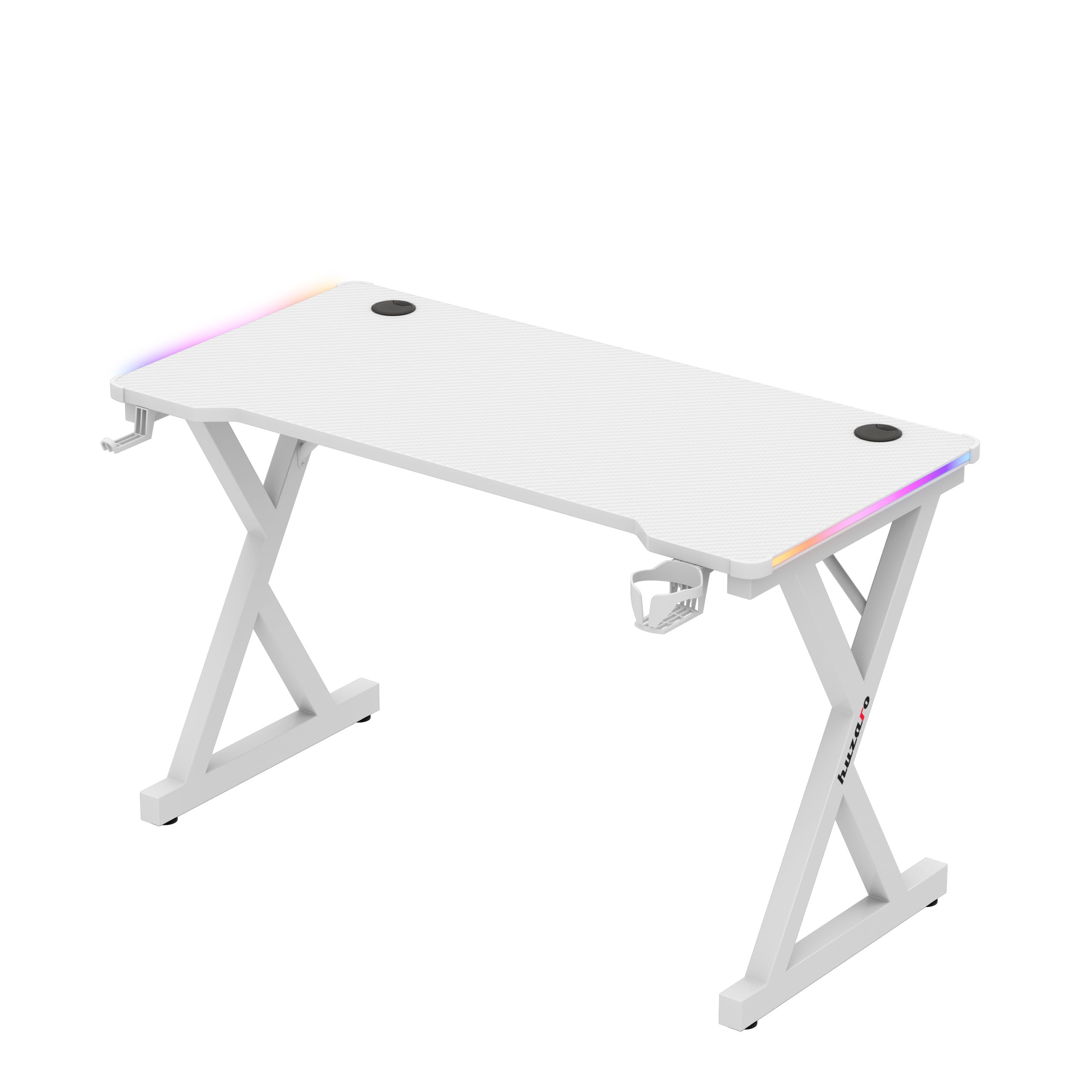 Huzaro Hero 2.3 RGB White 120 cm LED žaidimų stalas