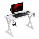 Huzaro Hero 2.3 RGB White 120 cm LED žaidimų stalas