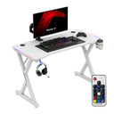 Huzaro Hero 2.3 RGB White 120 cm LED žaidimų stalas