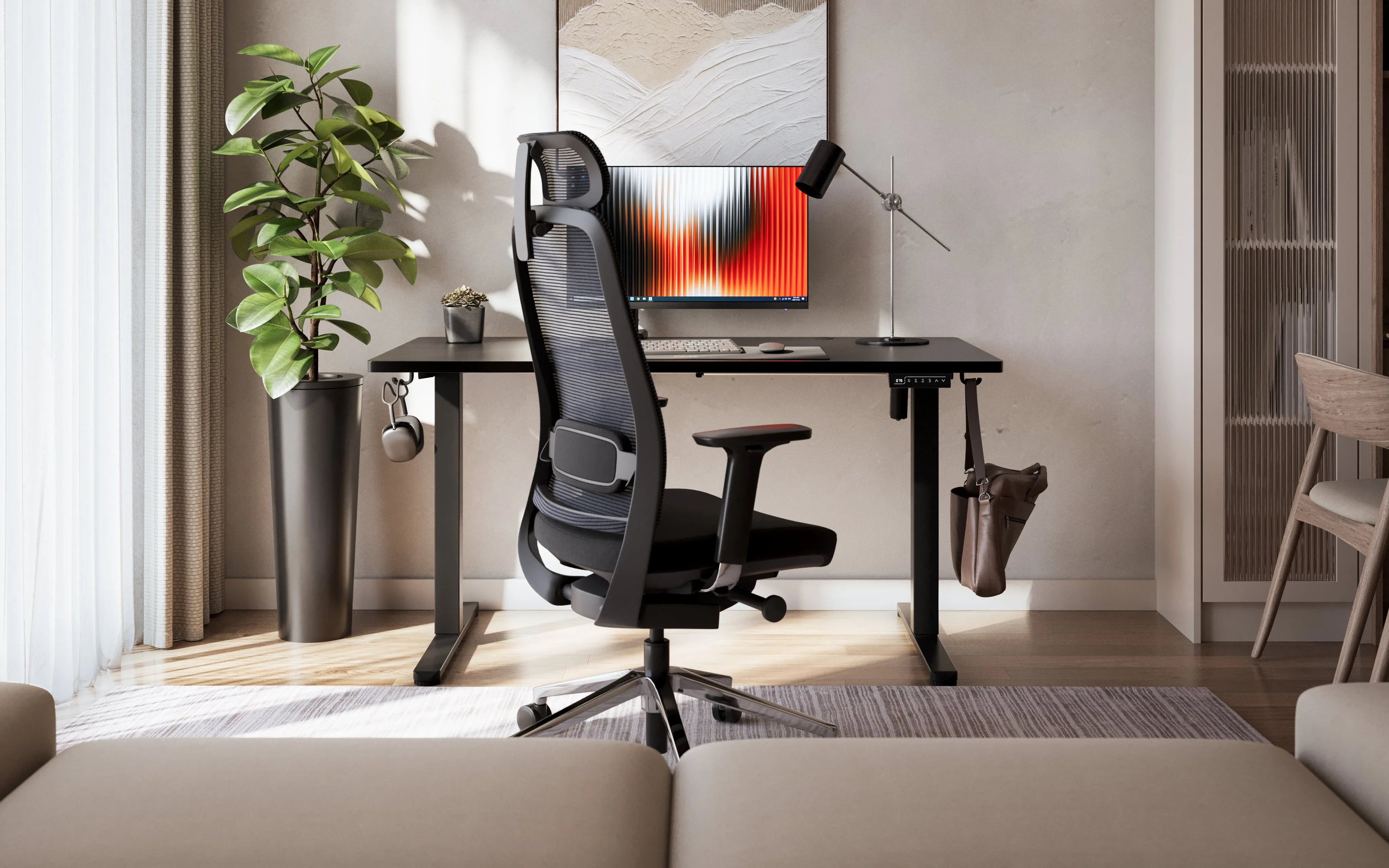 Mark Adler Leader 7.3 Black 140 cm elektrinis rašomasis stalas OUTLET