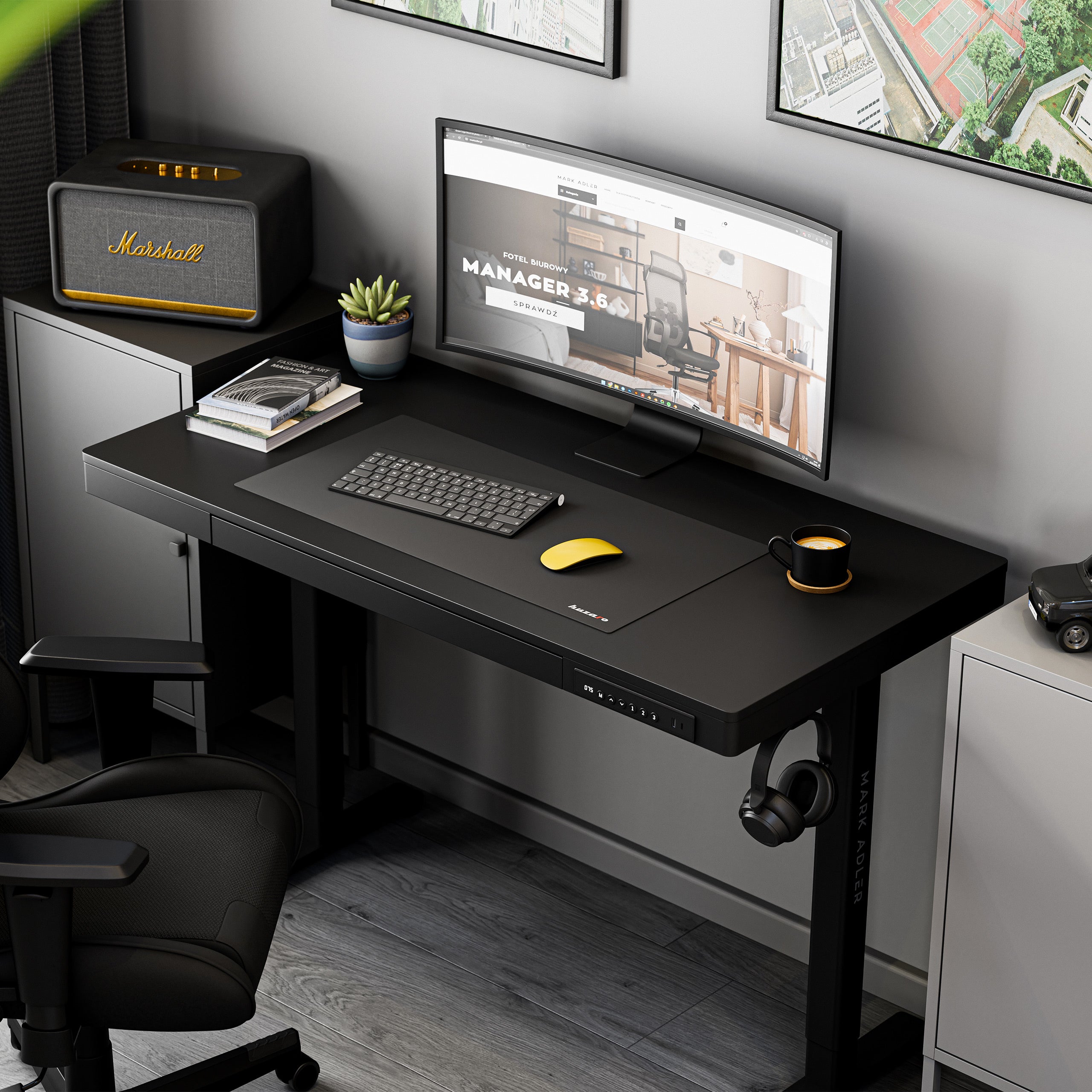 Mark Adler Leader 8.2 juodas elektrinis rašomasis stalas