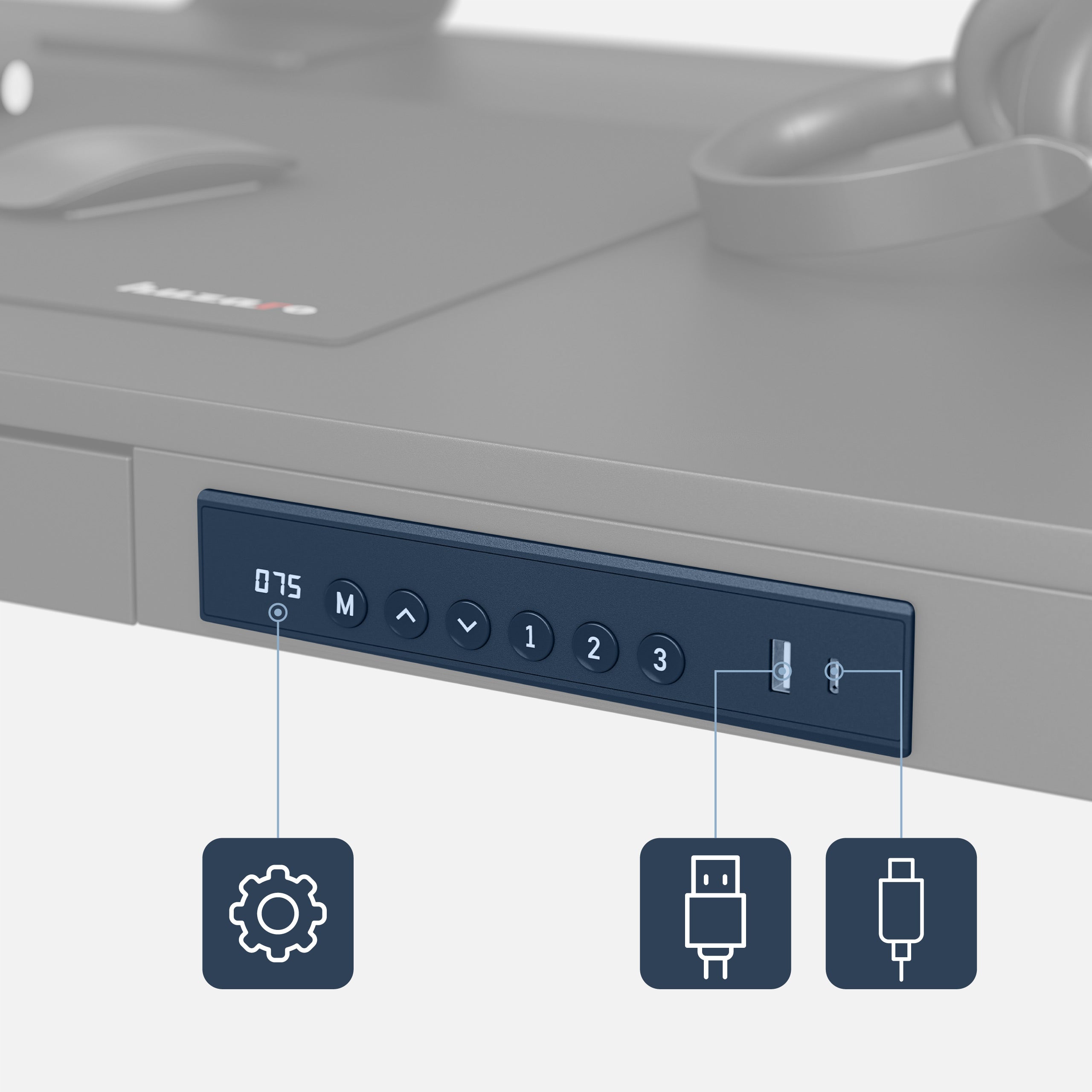 Mark Adler Leader 8.2 juodas elektrinis rašomasis stalas