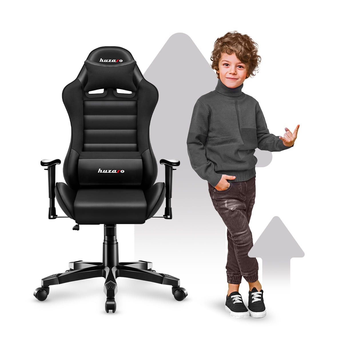 Huzaro Ranger 6.0 Žaidimų kėdė vaikui juoda