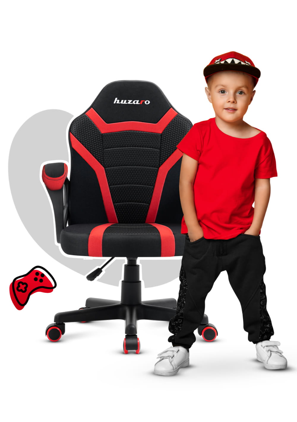 Huzaro Ranger 1.0 Red Mesh Žaidimų kėdė vaikui