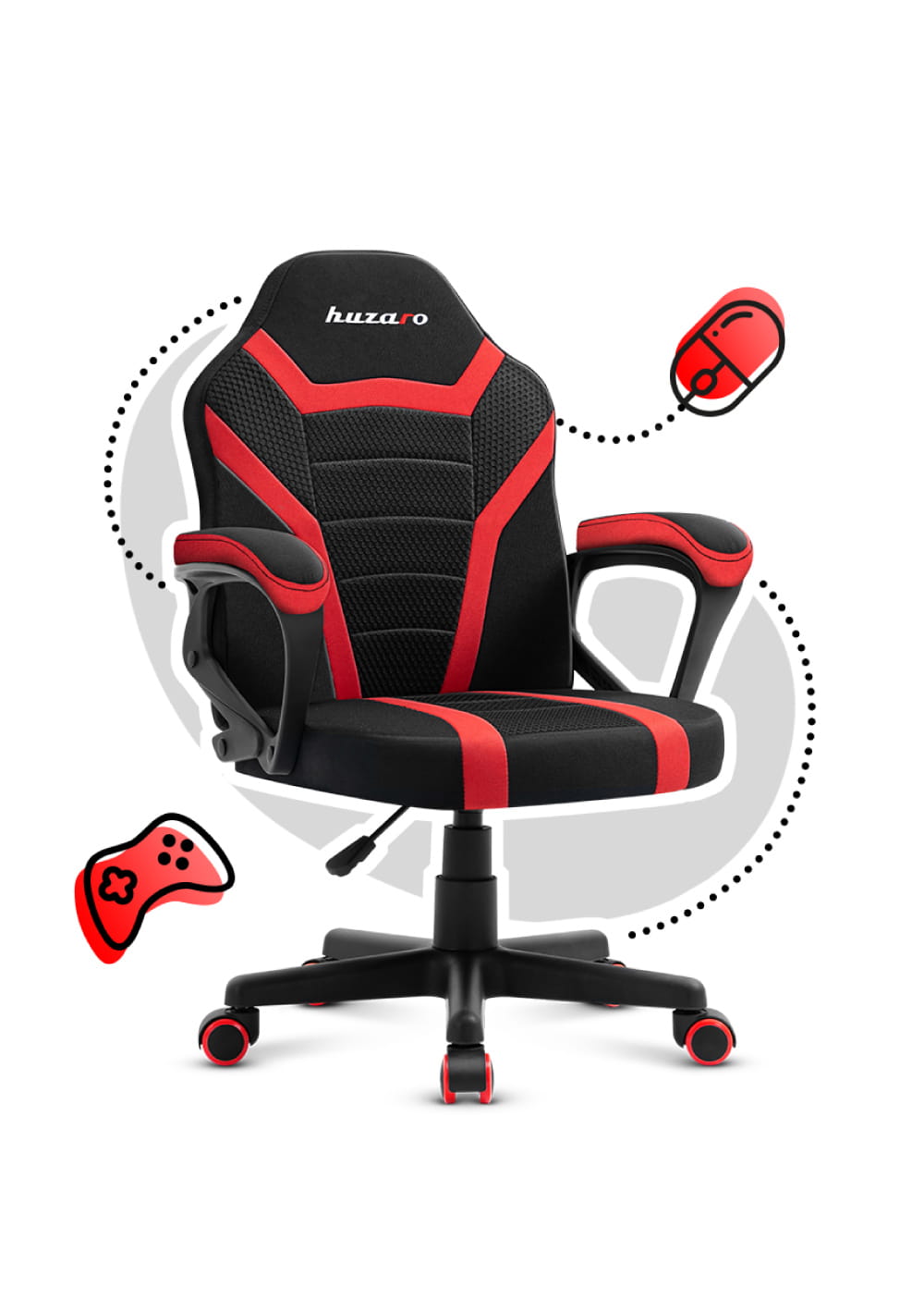 Huzaro Ranger 1.0 Red Mesh Žaidimų kėdė vaikui