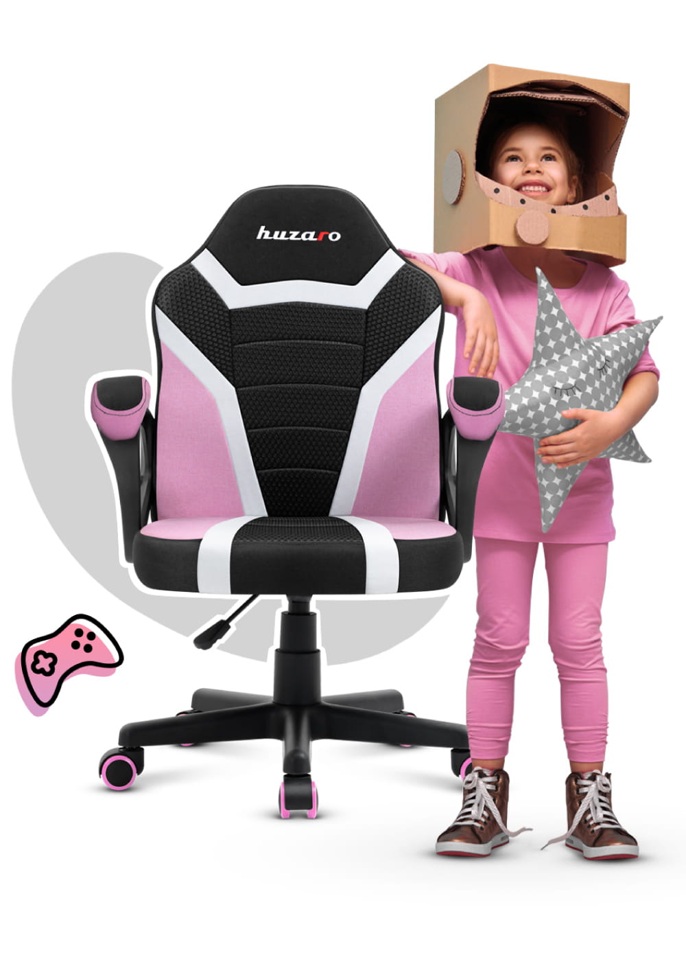 Huzaro Ranger 1.0 Pink Mesh Žaidimų kėdė vaikui