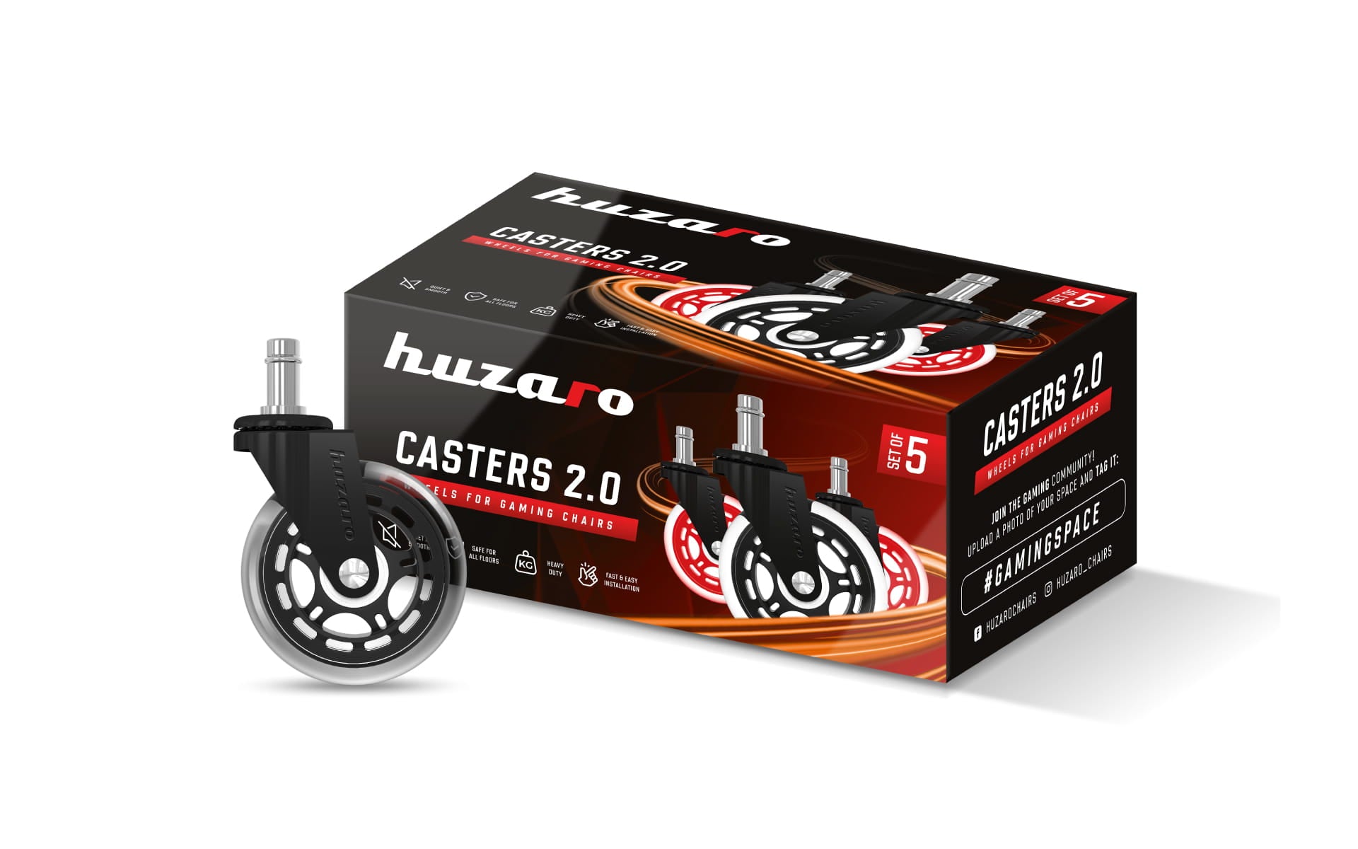 Casters 2.0 Kėdės ratukai juoda