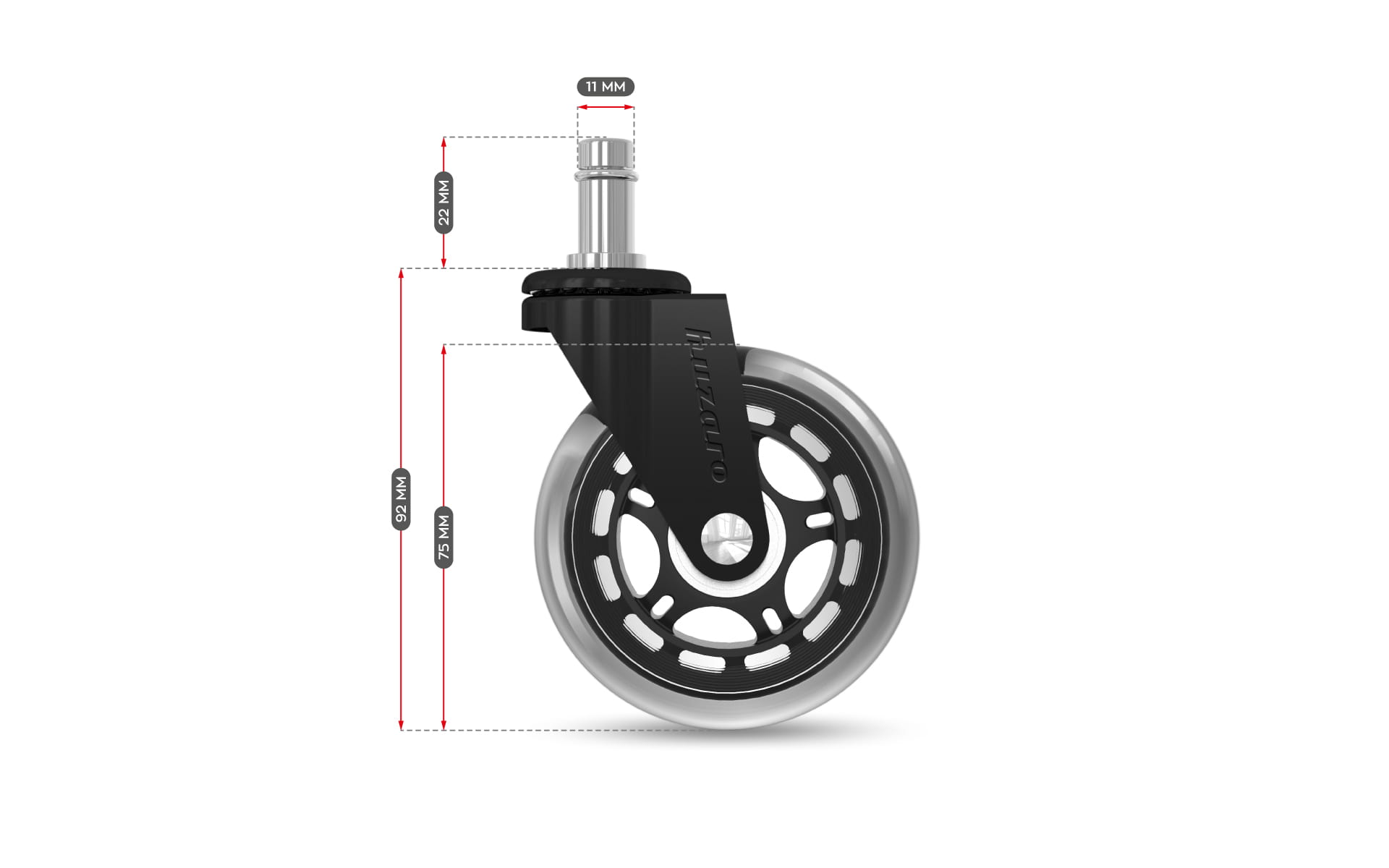 Casters 2.0 Kėdės ratukai juoda