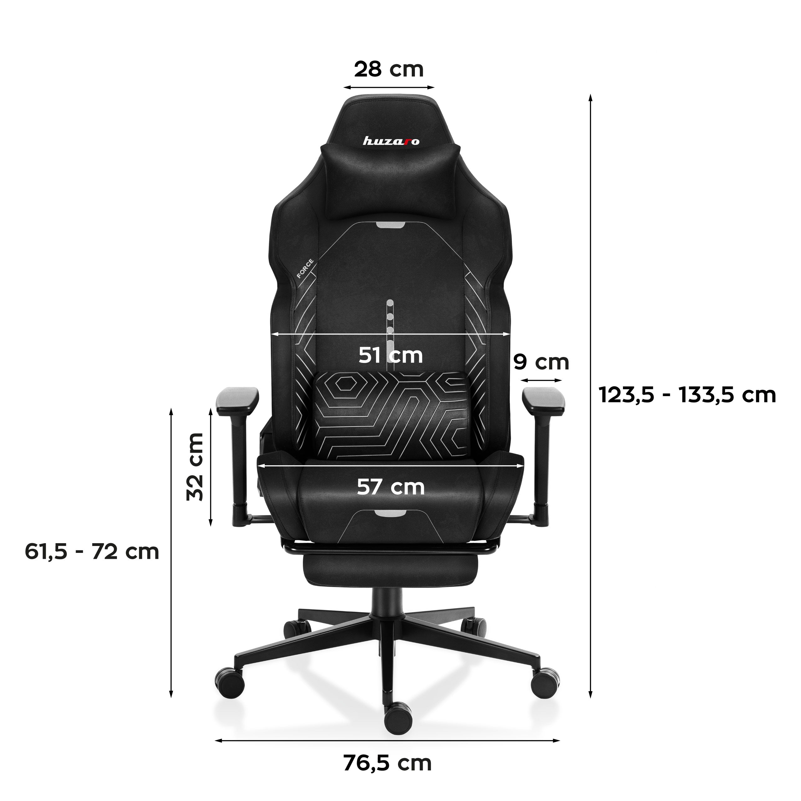 Huzaro Force 8.1 Juodas žaidimų kėdė
