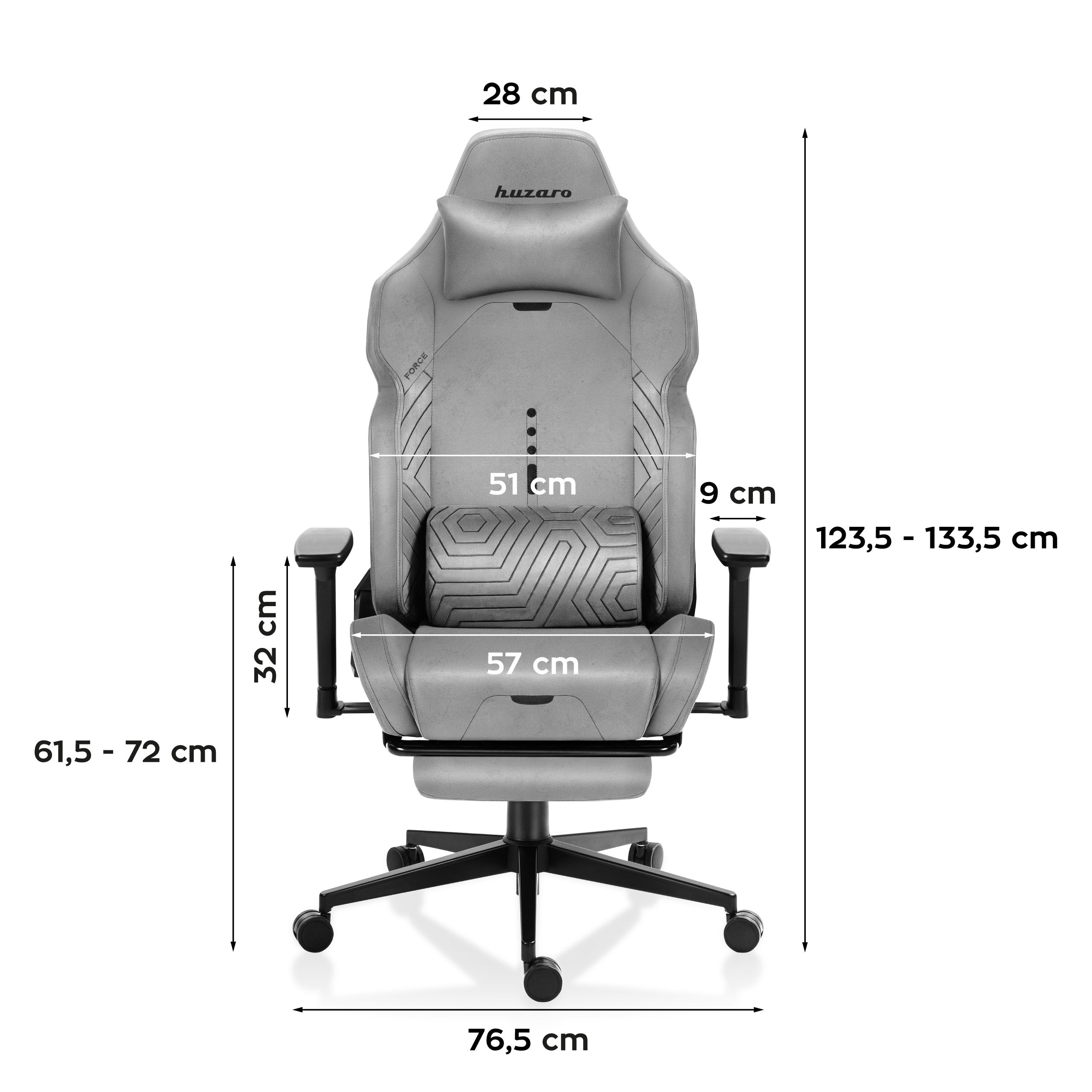Huzaro Force 8.1 Pilkas žaidimų kėdė