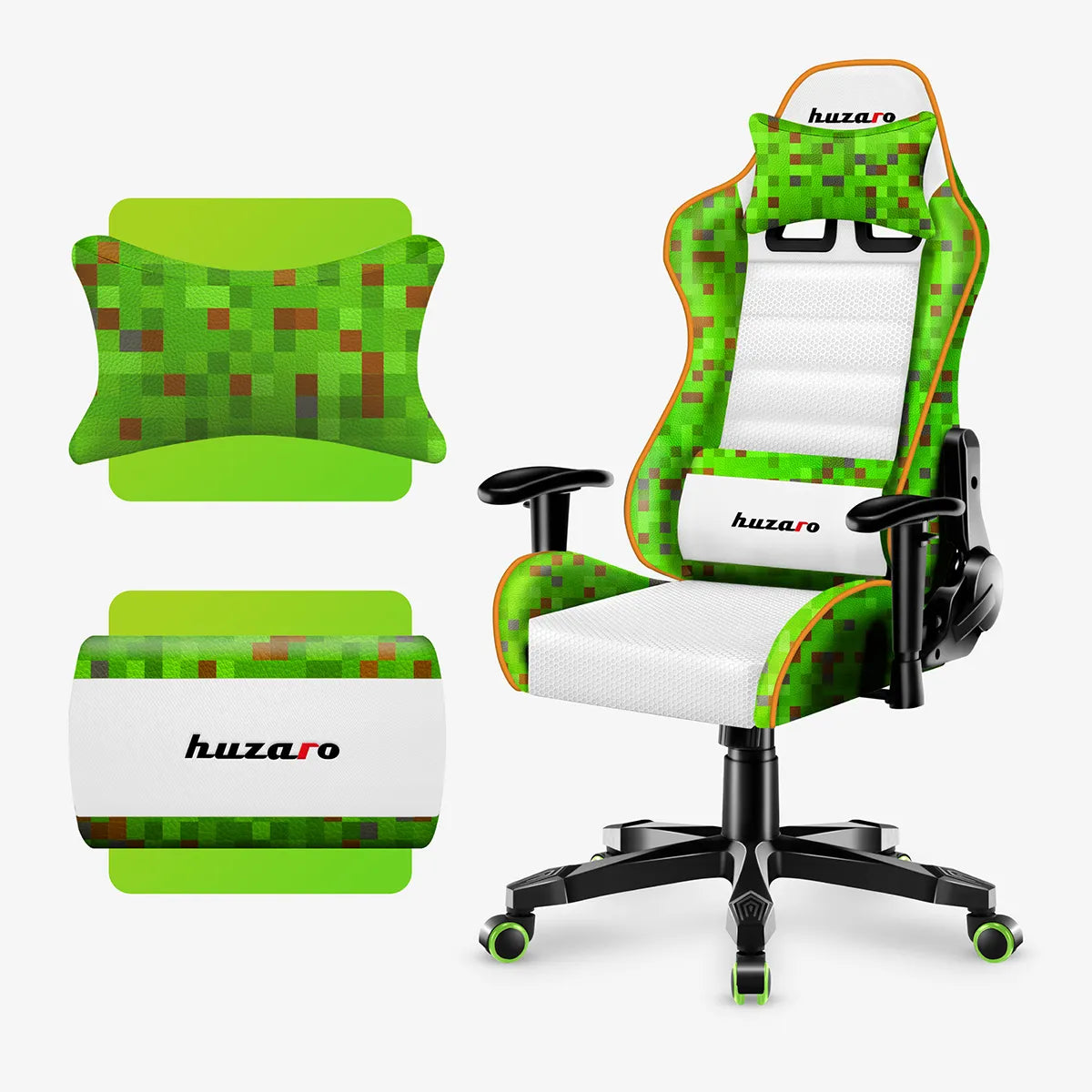 Huzaro Ranger 6.0 Pixel Baltas Žaidimų kėdė vaikui
