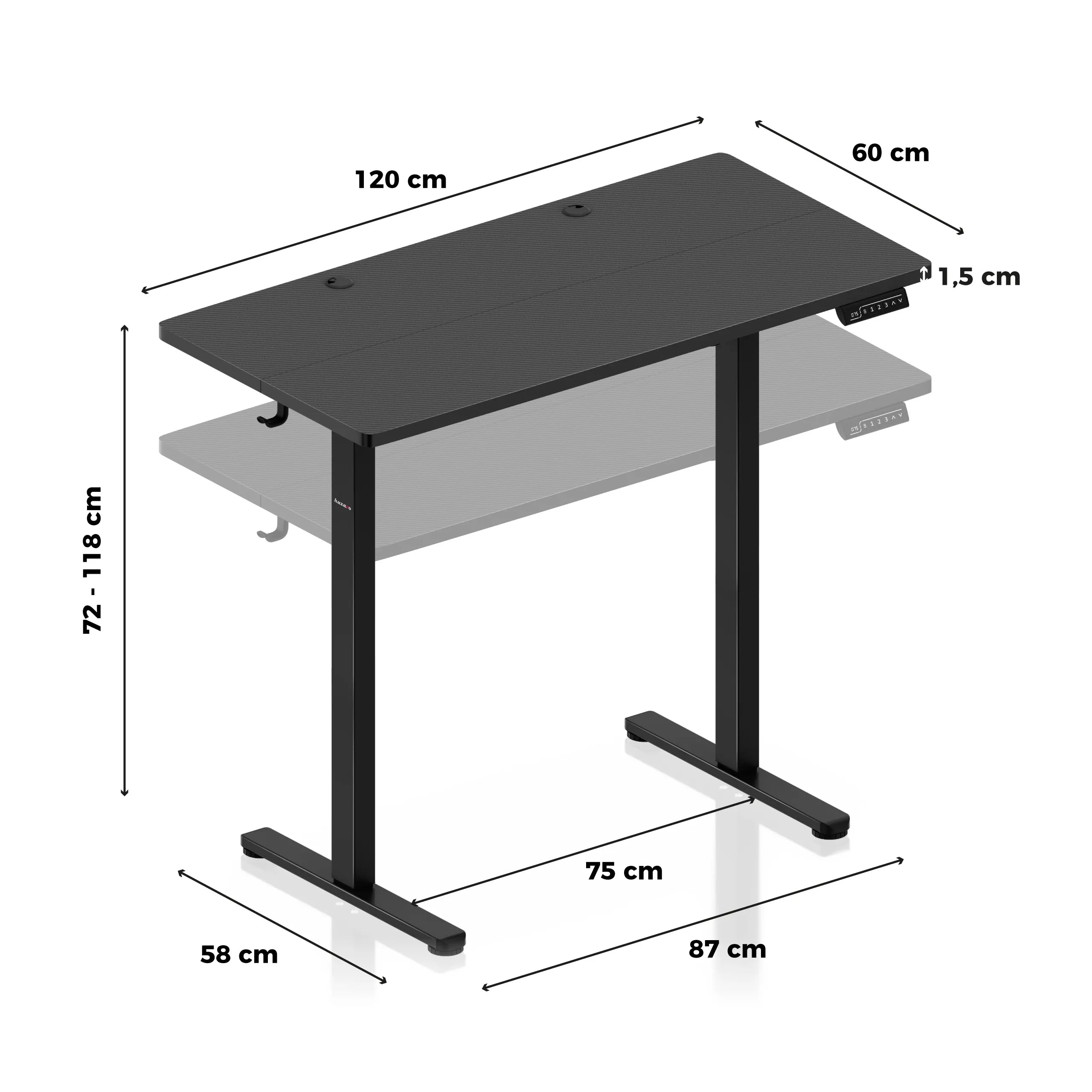 Huzaro Hero 8.1 Juodas elektrinis stalas