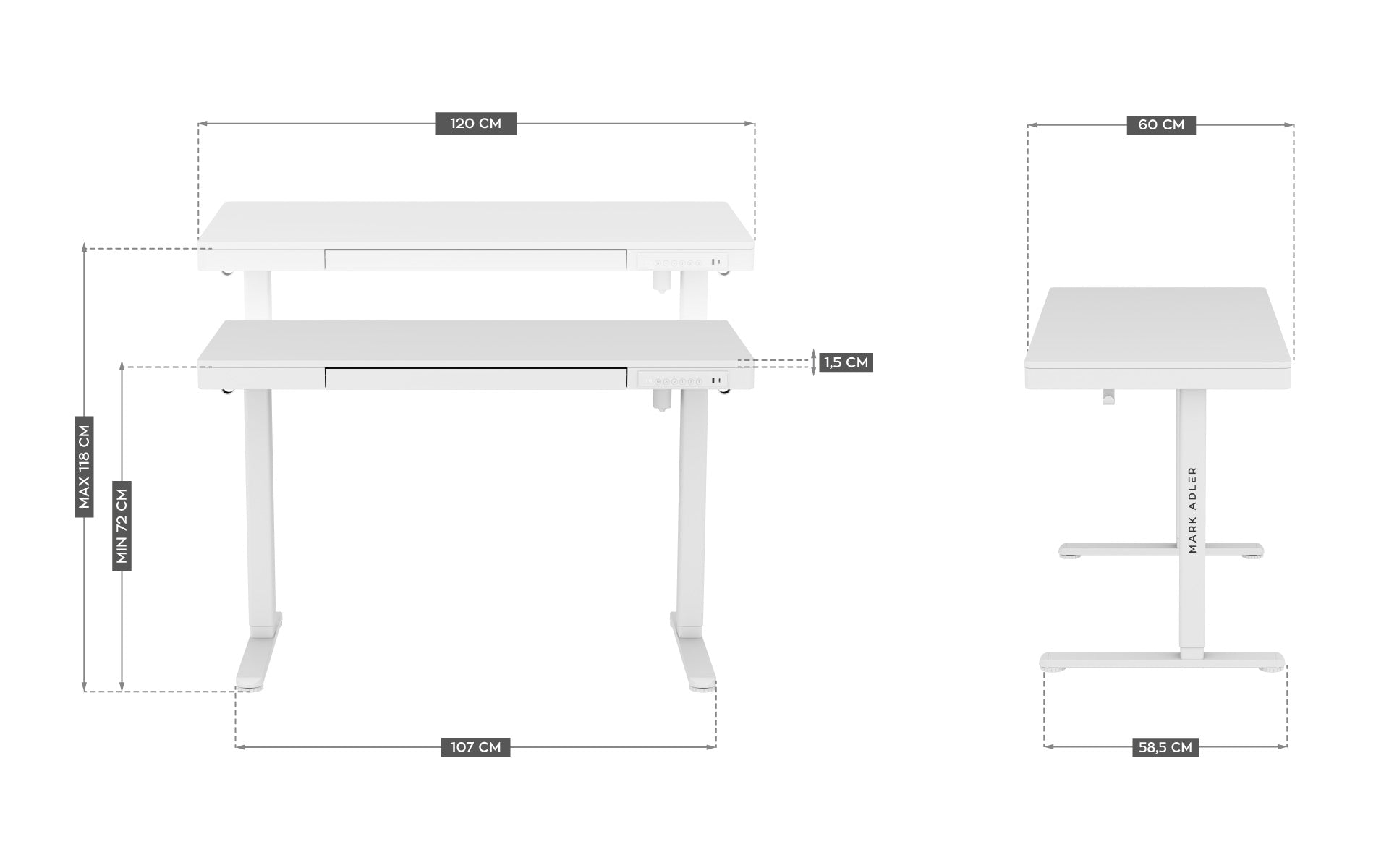 Mark Adler Leader 8.2 baltas elektrinis stalas