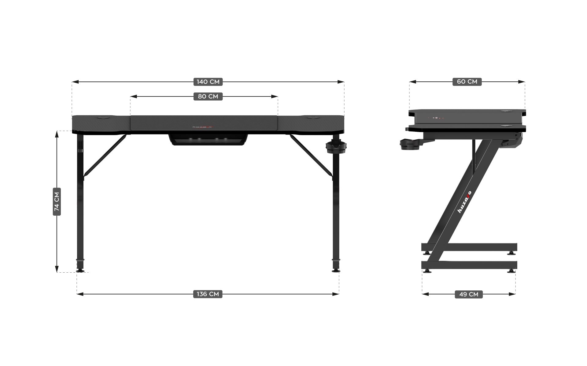 Hero 3.3 Black žaidimų stalas