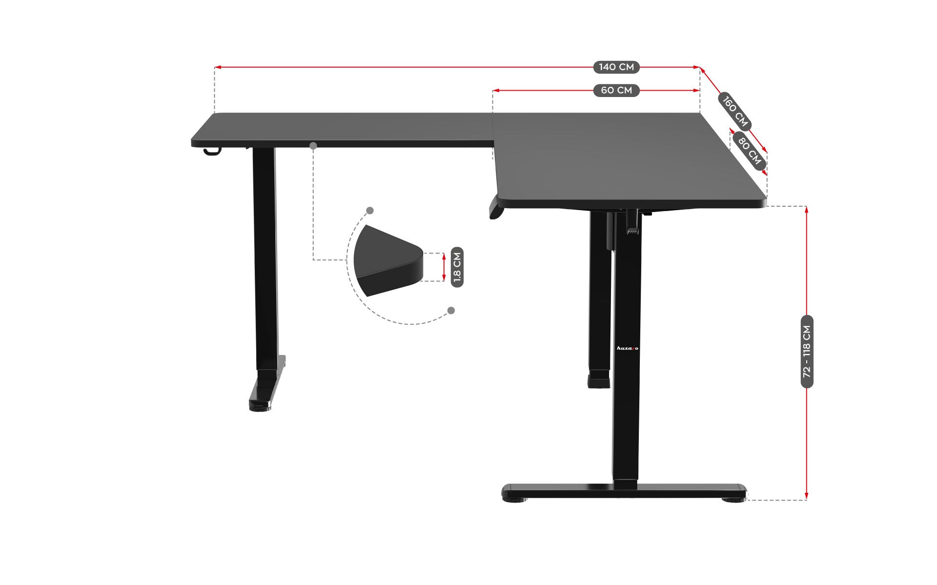 Huzaro Hero 9.5 elektrinis stalas