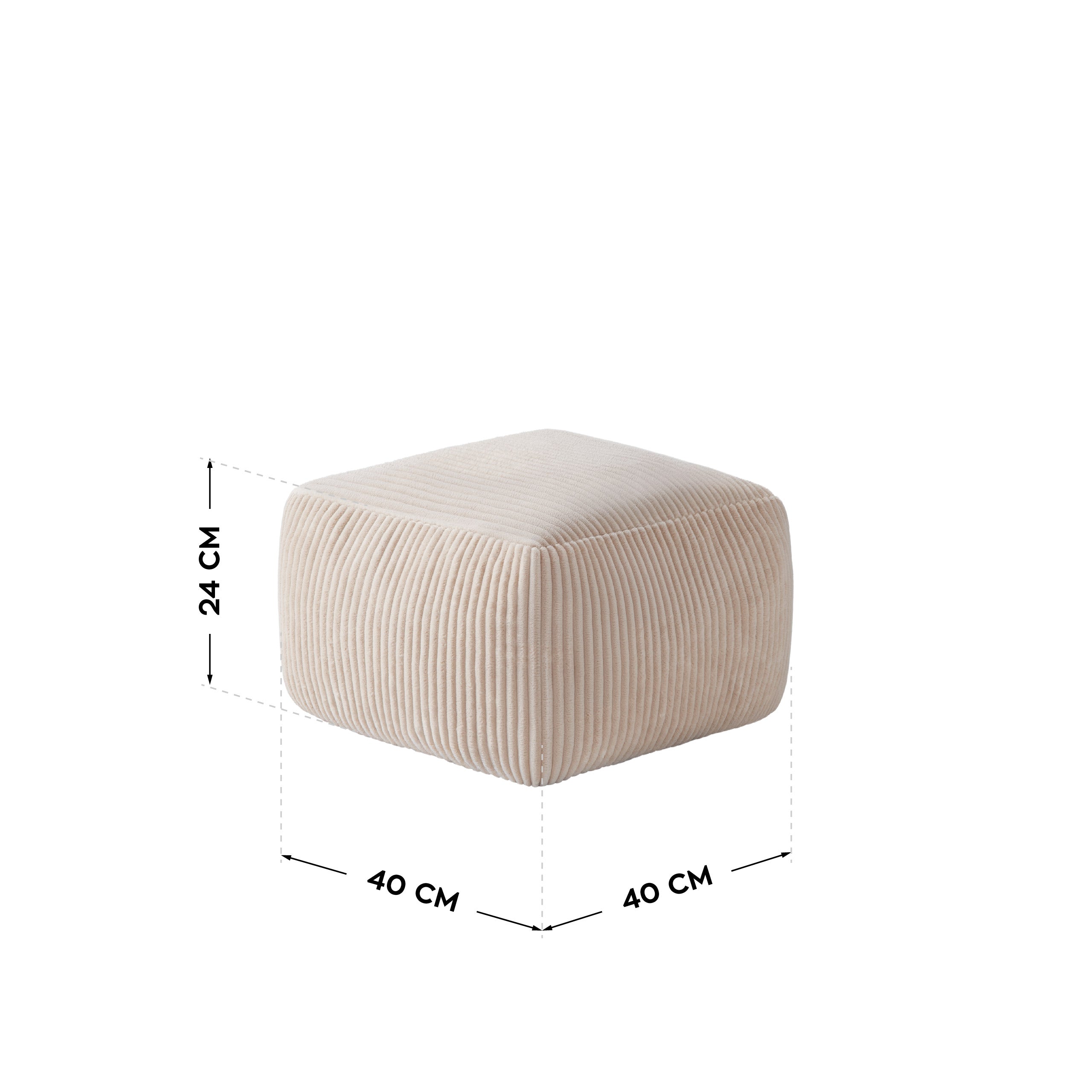 Ruožuoto aksomo sėdmaišis su pakoju Mark Adler Comfy 3.0 Beige