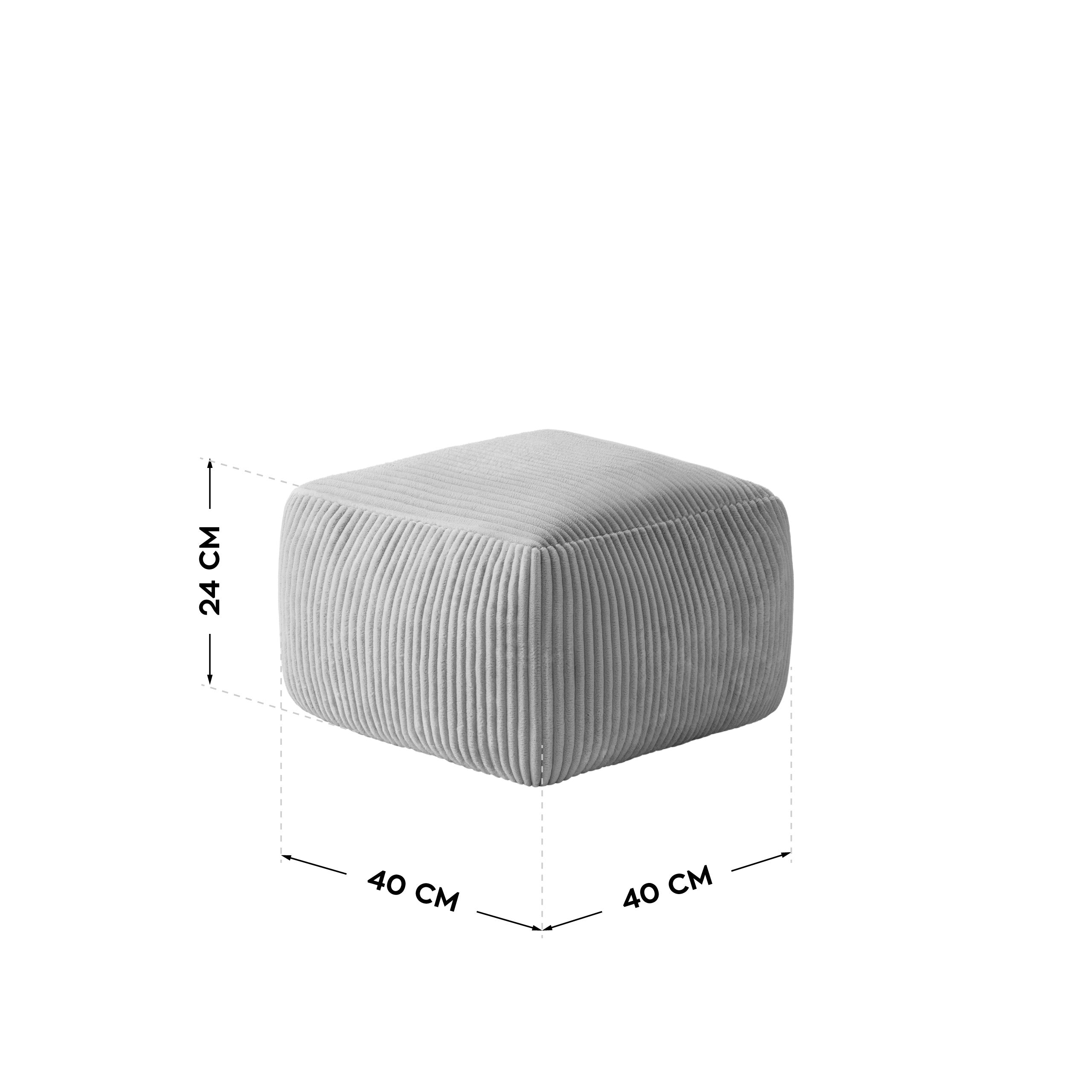 Ruožuoto aksomo sėdmaišis su pakoju Mark Adler Comfy 3.0 Grey