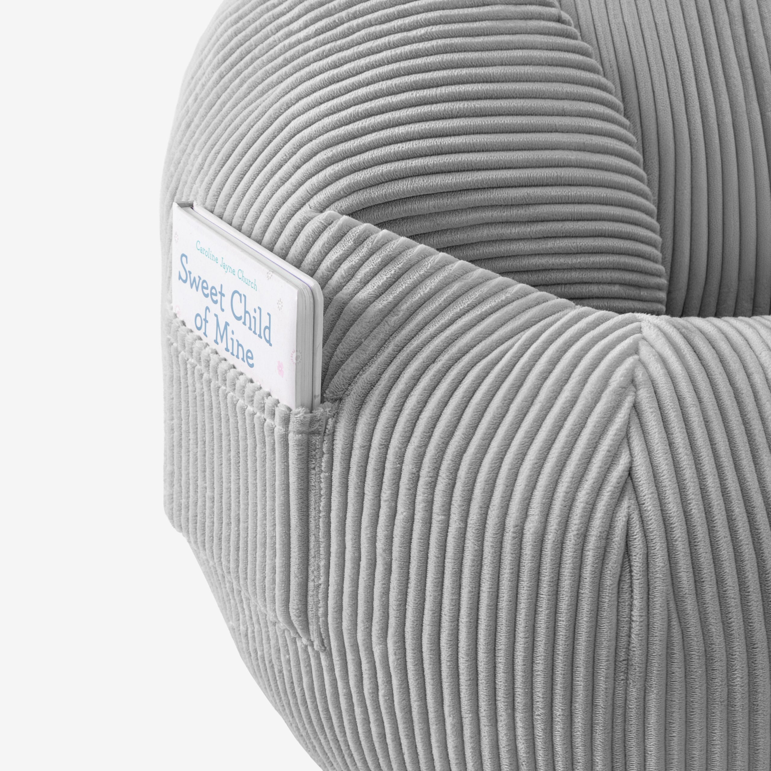 Ruožuoto aksomo sėdmaišis su pakoju Mark Adler Comfy 3.0 Grey