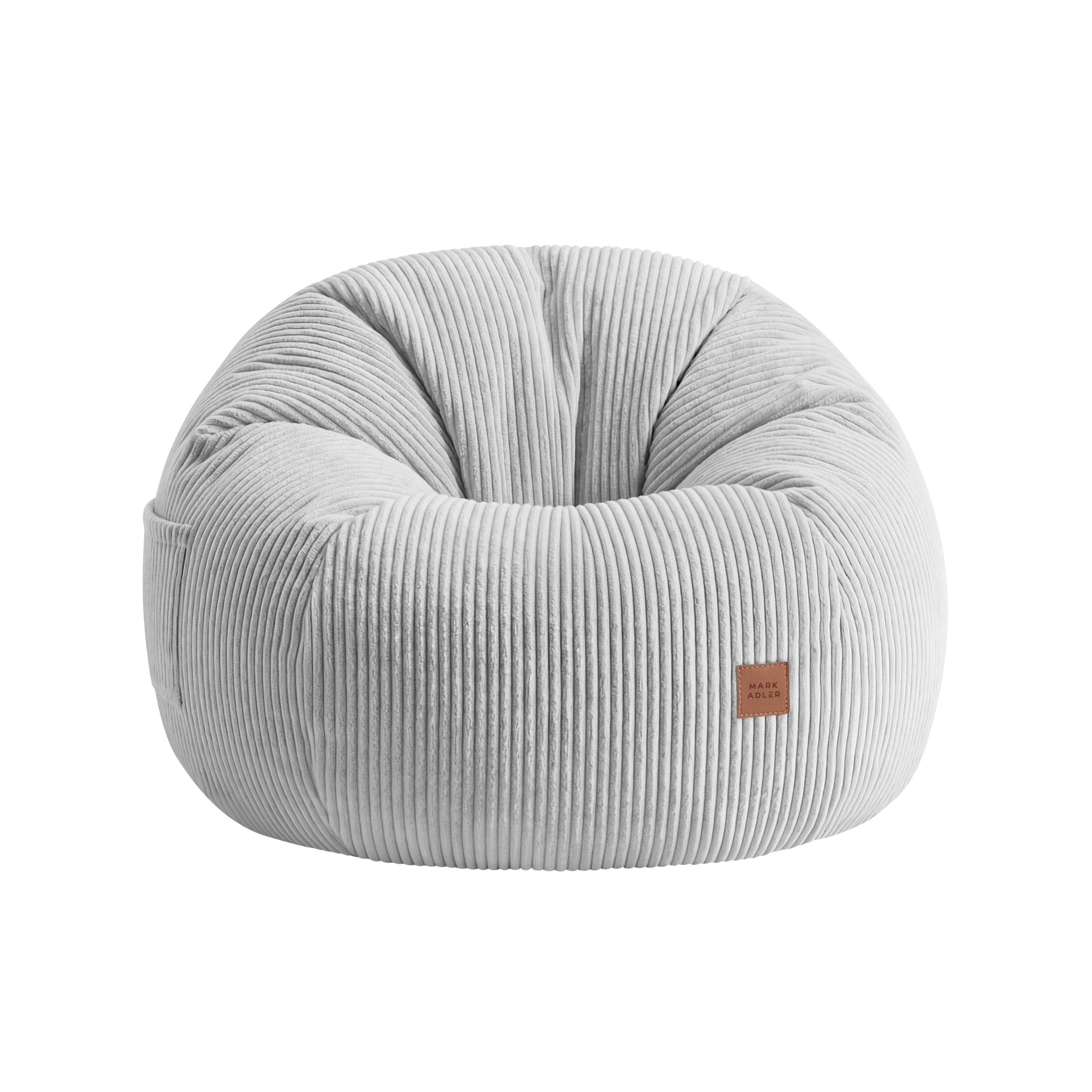 Ruožuoto aksomo sėdmaišis su pakoju Mark Adler Comfy 3.0 Grey